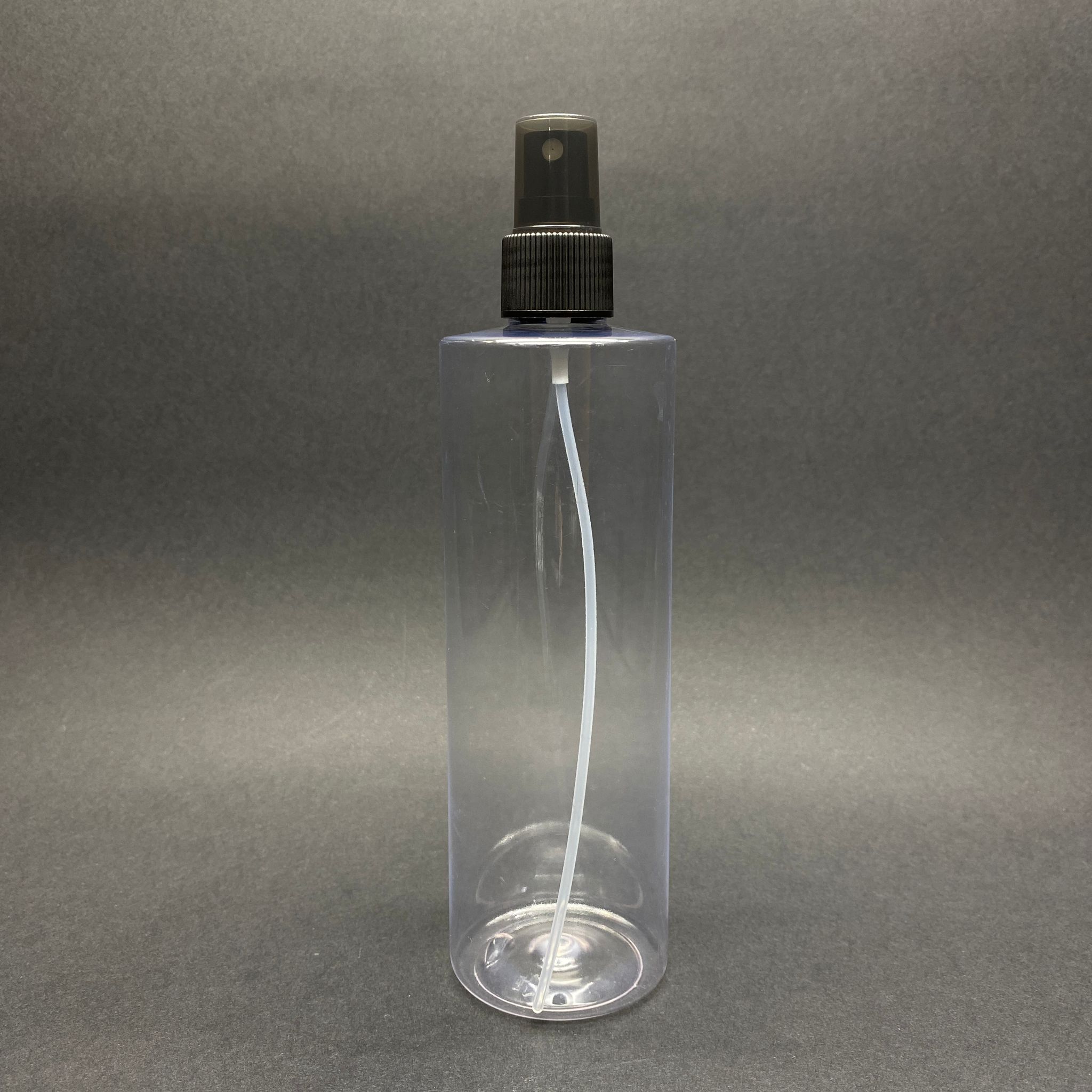 400 Cc Küt Boyunlu Silindir Pet Şişe (30 Gr) - Siyah Parmak Spreyli Takım  - 400 Ml Plastik Şişe - Şeffaf