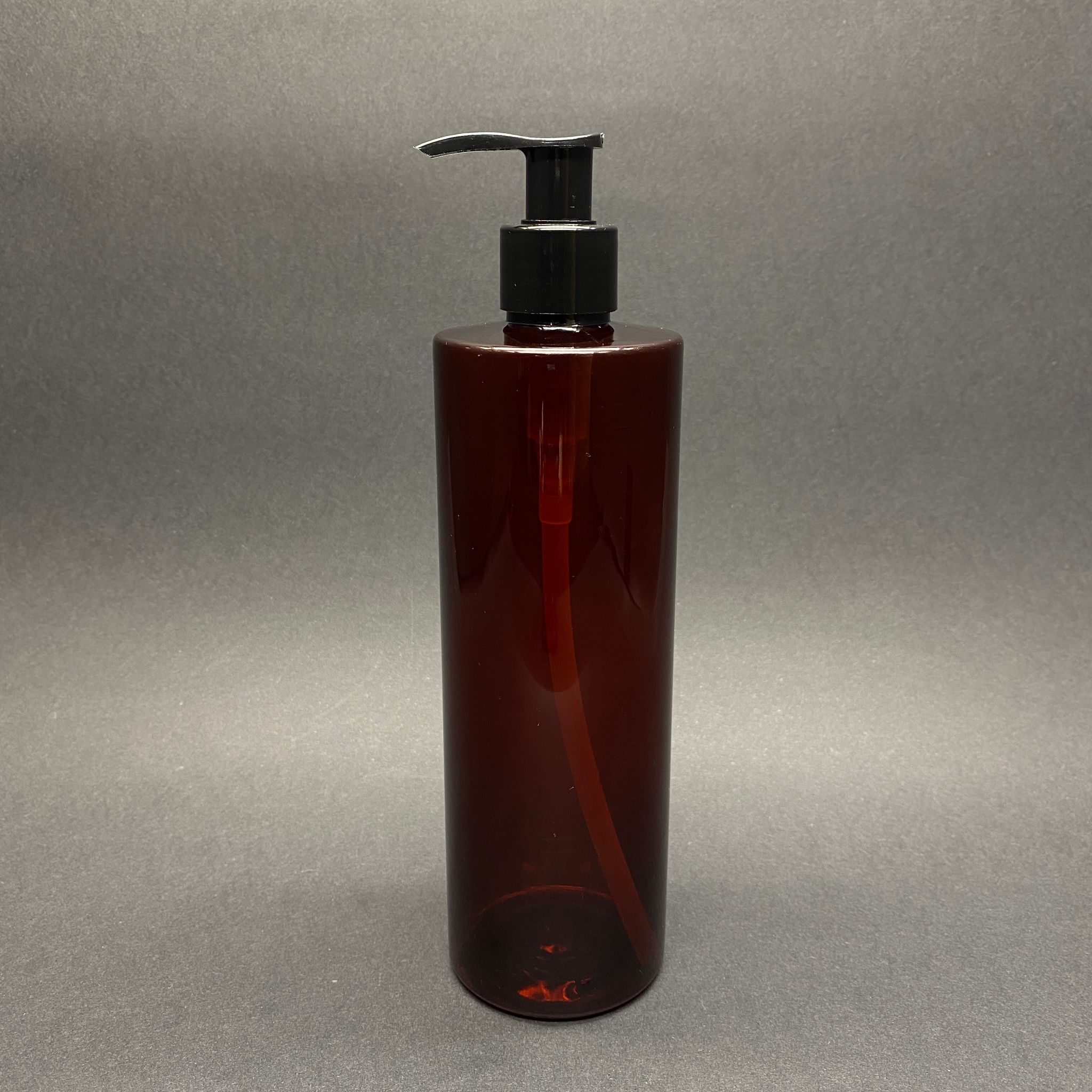 400 Cc Küt Boyunlu Silindir Pet Şişe (30 Gr) - Siyah Sıvı Sabun Pompalı - 400 Ml Plastik Şişe - Amber
