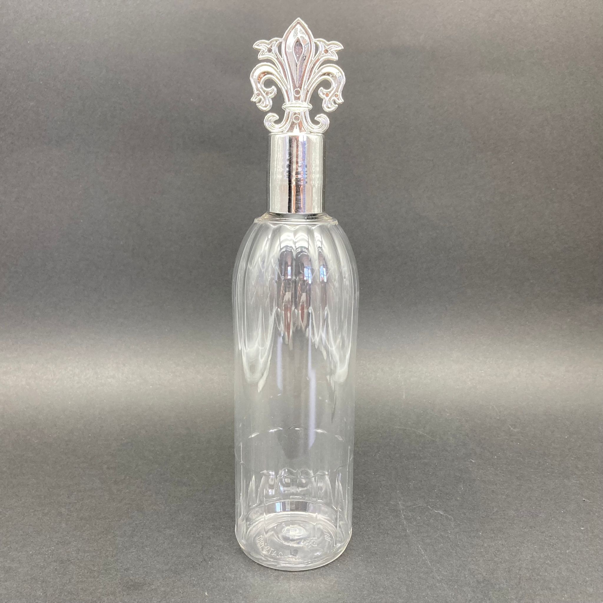 400 Cc Mandalina Model Pet Şişe - Gümüş Osmanlı Kapaklı Tıpalı - 400 Ml Plastik Kolonya Şişesi