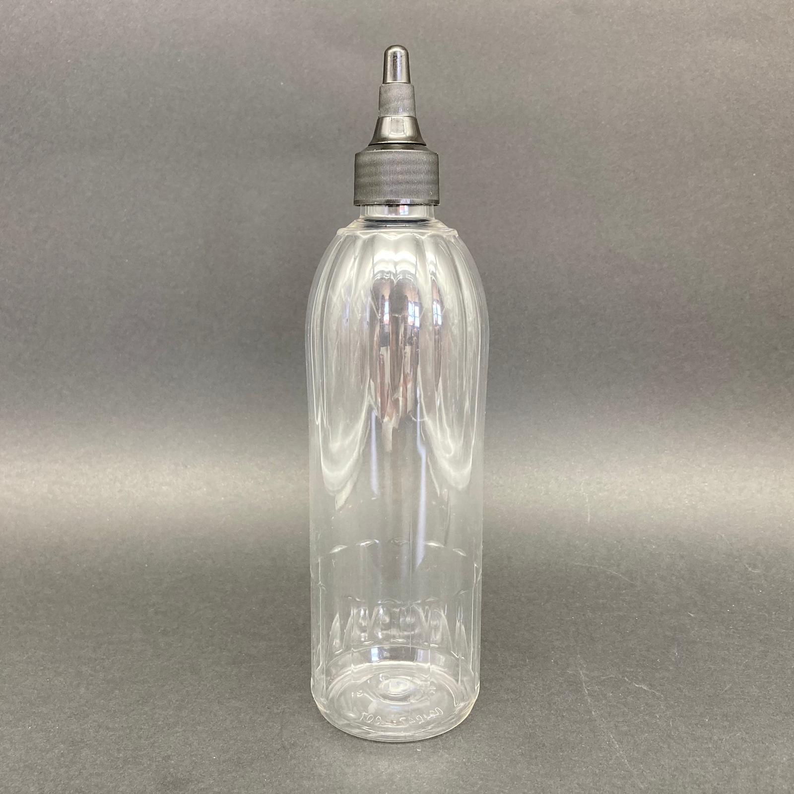 400 Cc Mandalina Model Pet Şişe - Siyah Asansör Kapaklı - 400 Ml Akıtıcılı Plastik Şişe