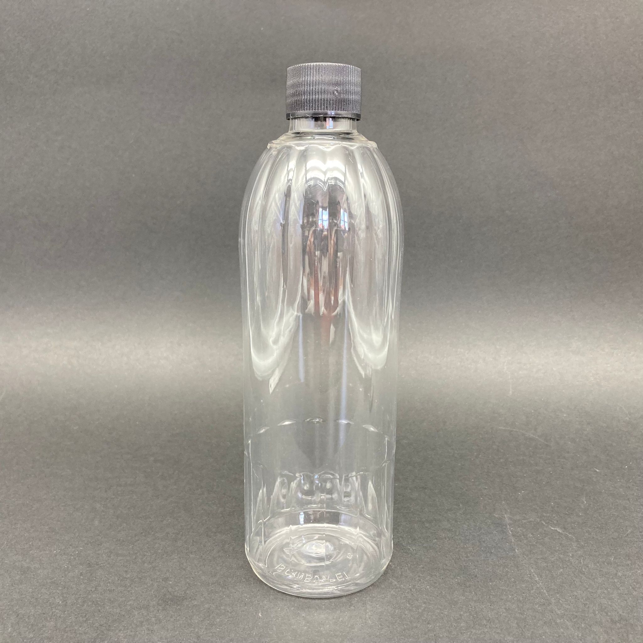400 Cc Mandalina Model Pet Şişe - Siyah Kapaklı - 400 Ml Kapaklı Plastik Şişe
