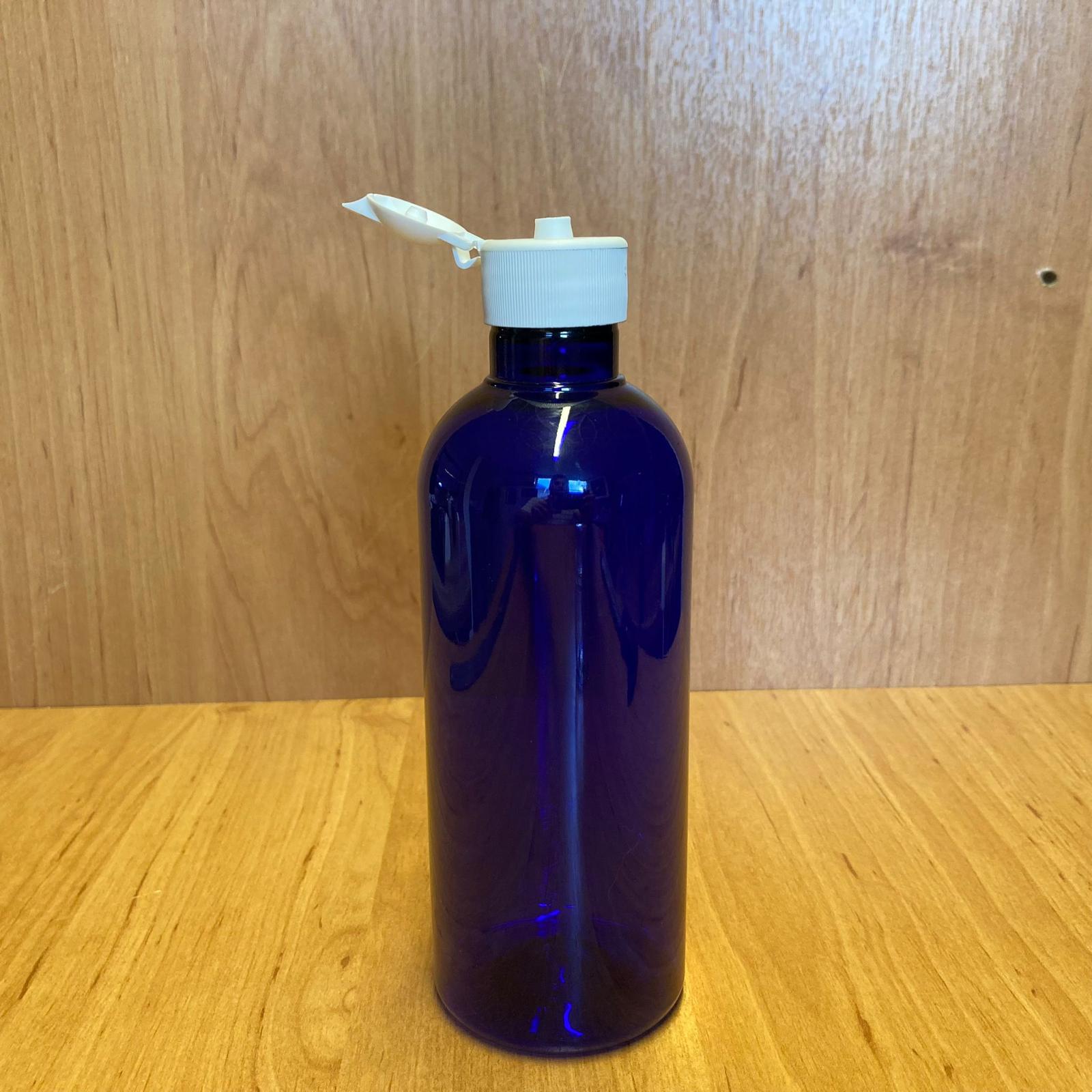400 Cc Mavi Plastik Şampuan Şişesi - Beyaz Akıtıcılı Fliptop Kapaklı - 400 Ml Mavi Boş Plastik Şişe - Açılır Kapanır Kapaklı