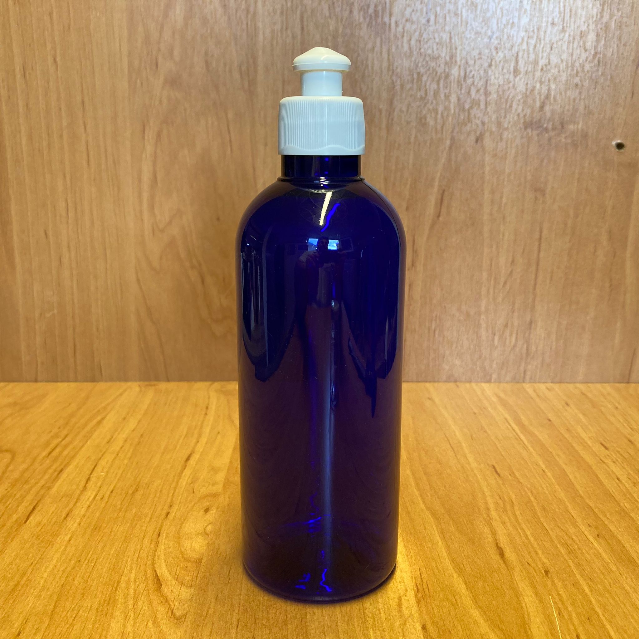 400 Cc Mavi Plastik Şampuan Şişesi - Beyaz Push-Pull Kapaklı - 400 Ml Mavi Boş Plastik Şişe