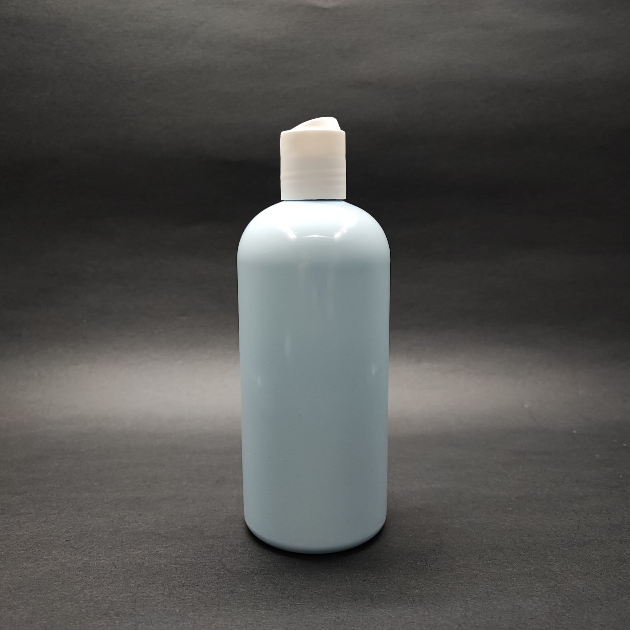 400 Cc Oval Boyunlu Silindir Pet Şişe (30 Gr) - Beyaz Disktop Şampuan Kapaklı - 400 Ml Plastik Şişe - Bebek Mavisi