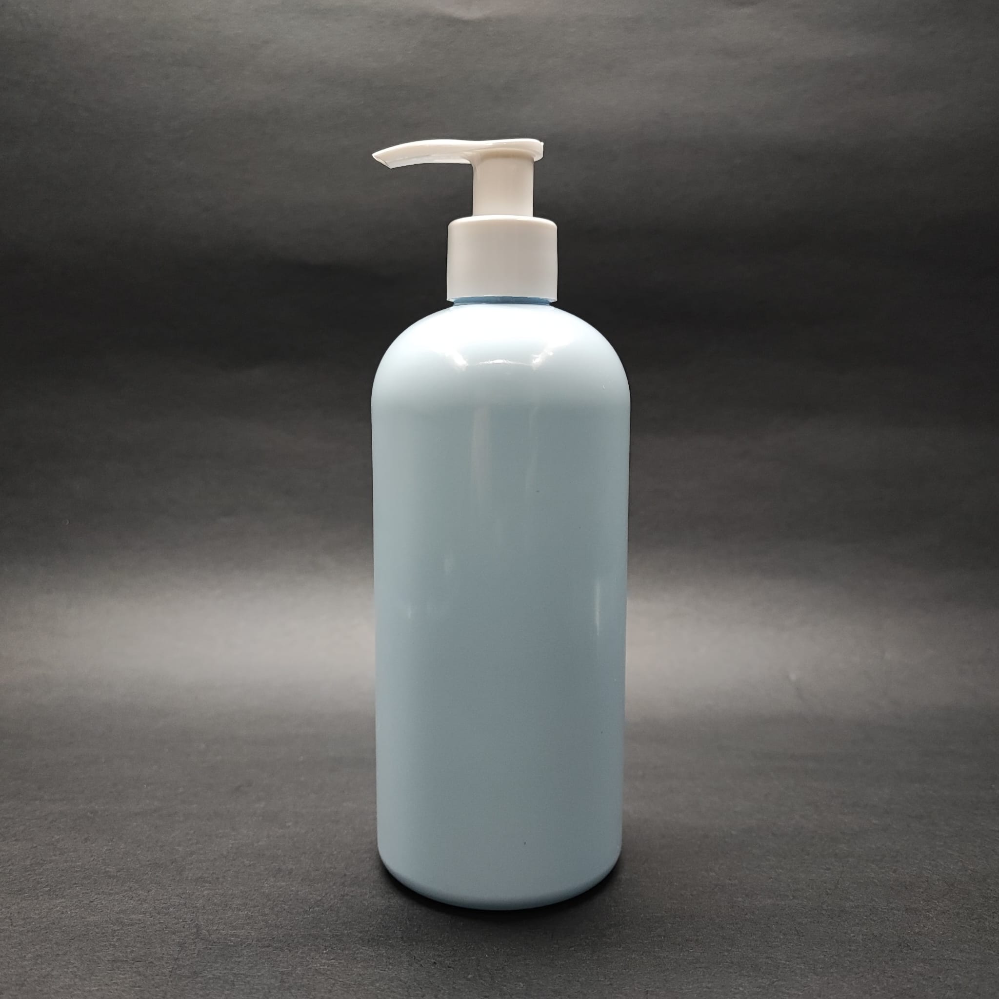 400 Cc Oval Boyunlu Silindir Pet Şişe (30 Gr) - Beyaz Pompalı - 400 Ml Plastik Şişe - Bebek Mavisi