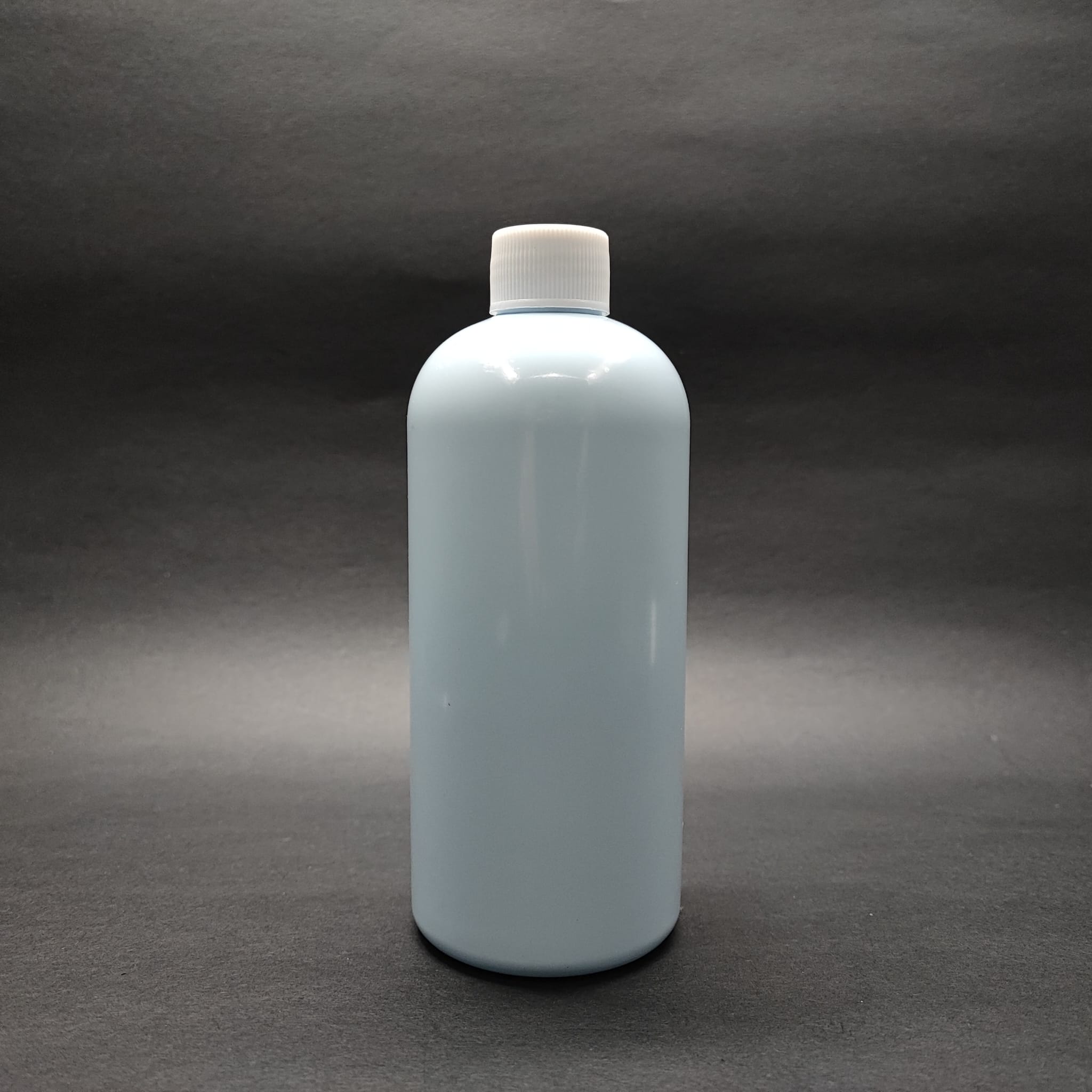 400 Cc Oval Boyunlu Silindir Pet Şişe (30 Gr) - Contalı Beyaz Kapaklı - 400 Ml Plastik Şişe - Bebek Mavisi
