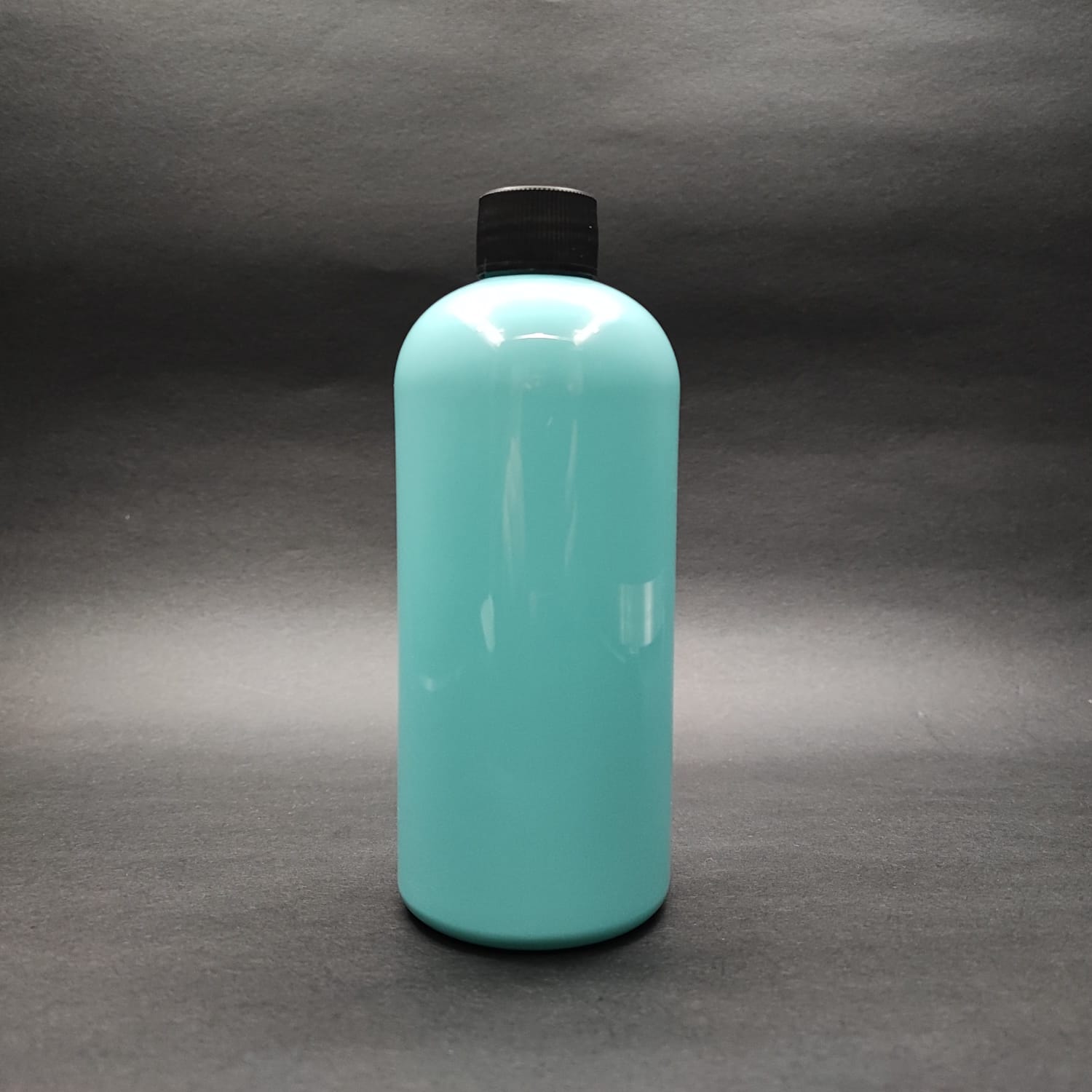 400 Cc Oval Boyunlu Silindir Pet Şişe (30 Gr) - Contalı Siyah Kapaklı - 400 Ml Plastik Şişe - Turkuaz