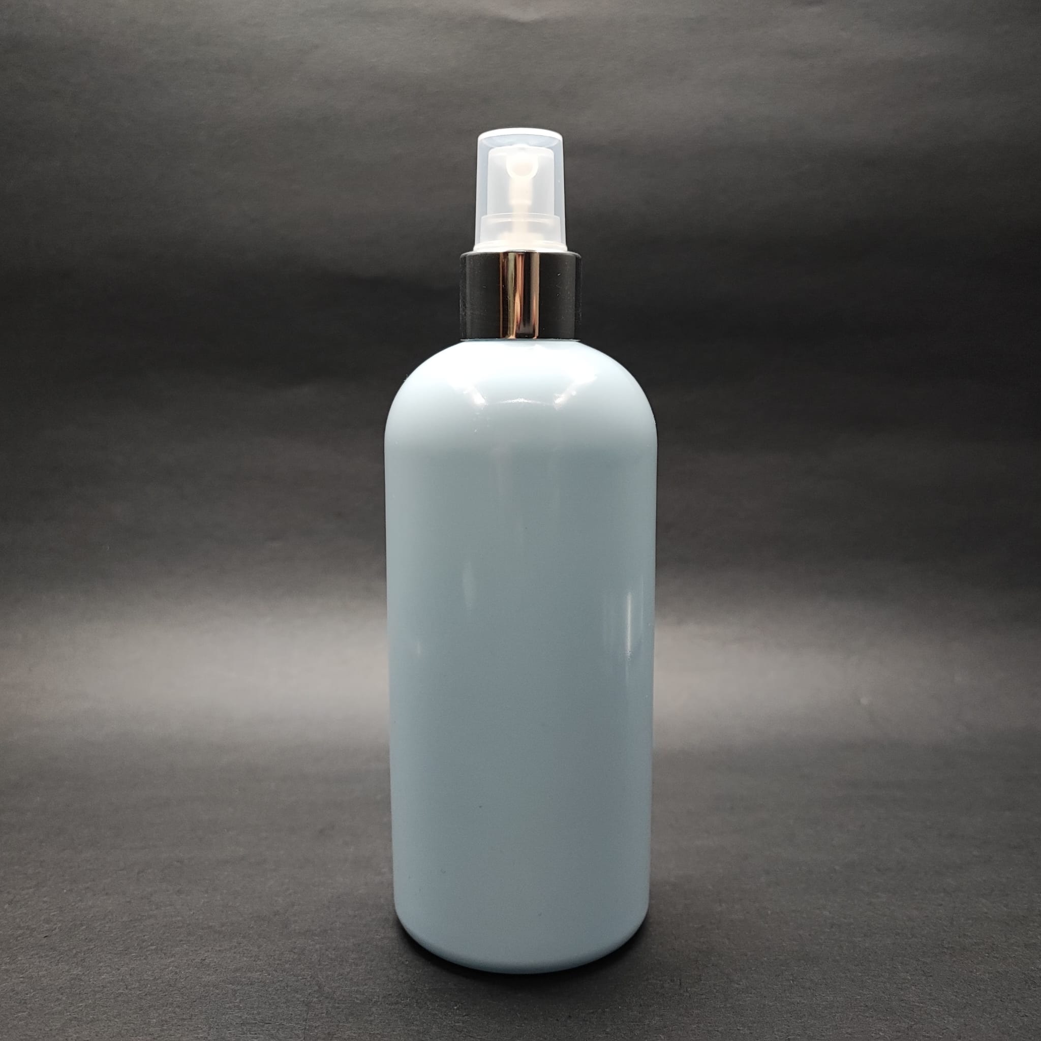 400 Cc Oval Boyunlu Silindir Pet Şişe (30 Gr) - Gümüş Spreyli - 400 Ml Plastik Şişe - Bebek Mavisi