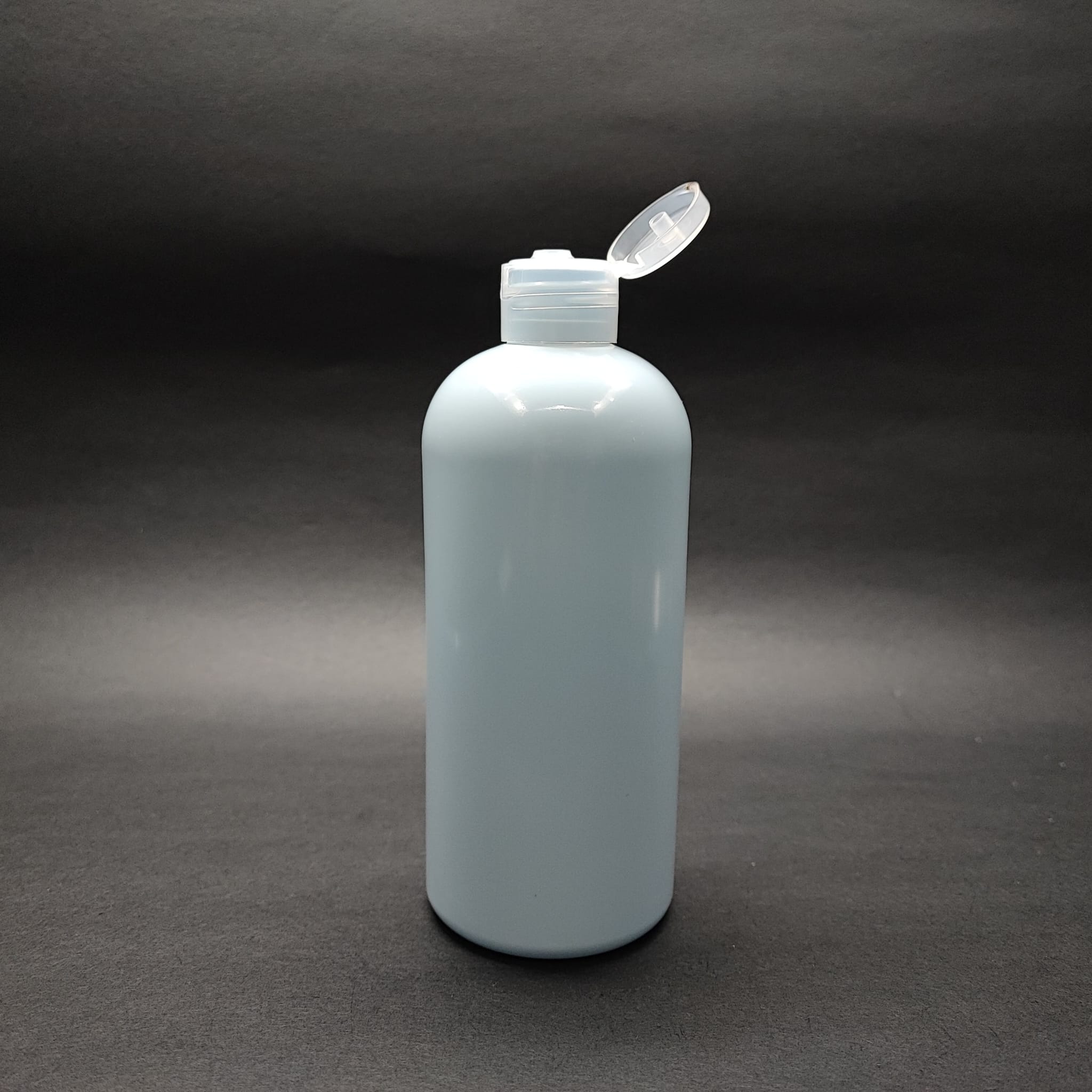 400 Cc Oval Boyunlu Silindir Pet Şişe (30 Gr) - Şeffaf Fliptop Şampuan Kapaklı - 400 Ml Plastik Şişe - Bebek Mavisi