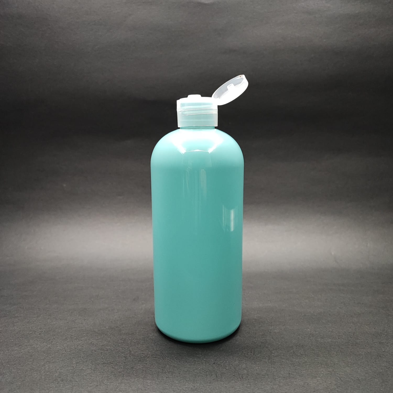 400 Cc Oval Boyunlu Silindir Pet Şişe (30 Gr) - Şeffaf Fliptop Şampuan Kapaklı - 400 Ml Plastik Şişe - Turkuaz