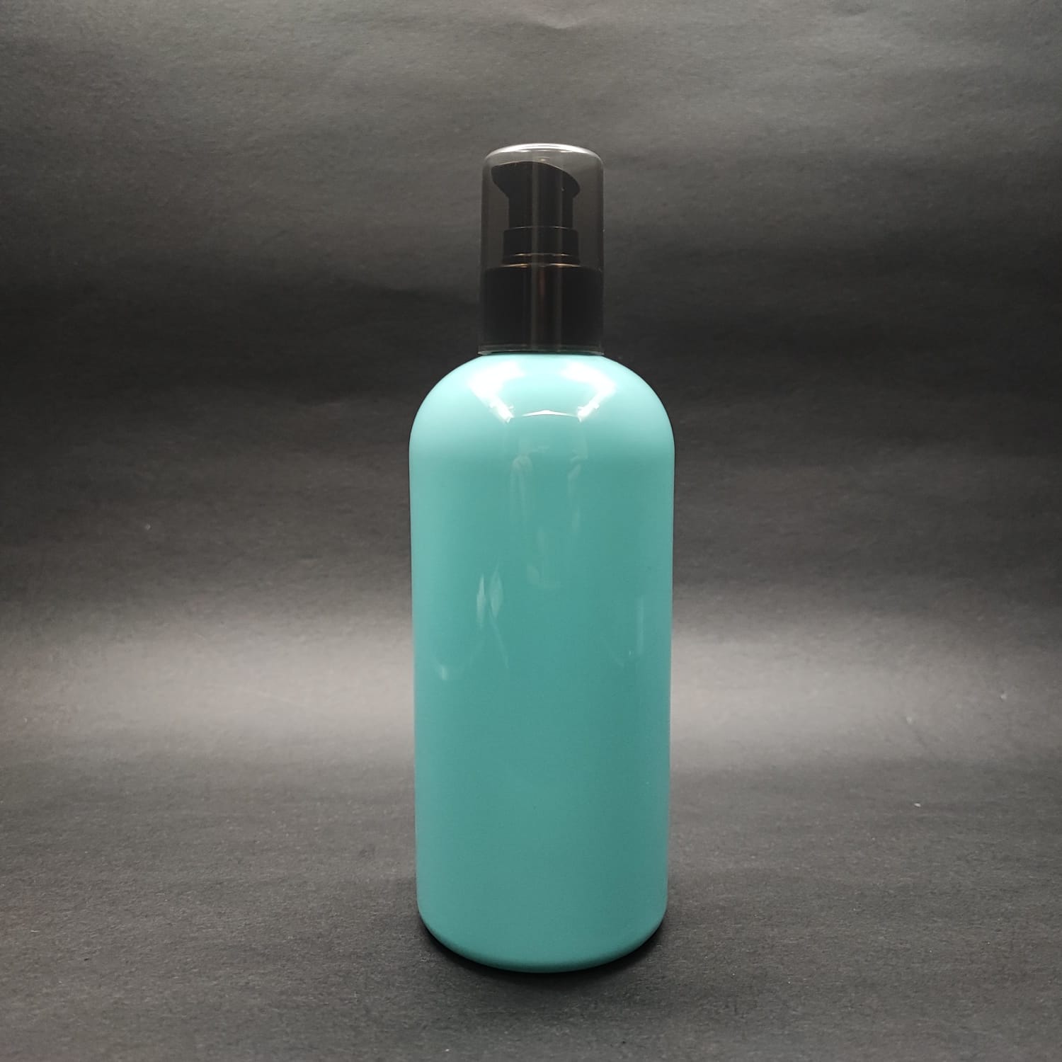 400 Cc Oval Boyunlu Silindir Pet Şişe (30 Gr) - Siyah Losyon Pompalı - 400 Ml Plastik Şişe - Turkuaz