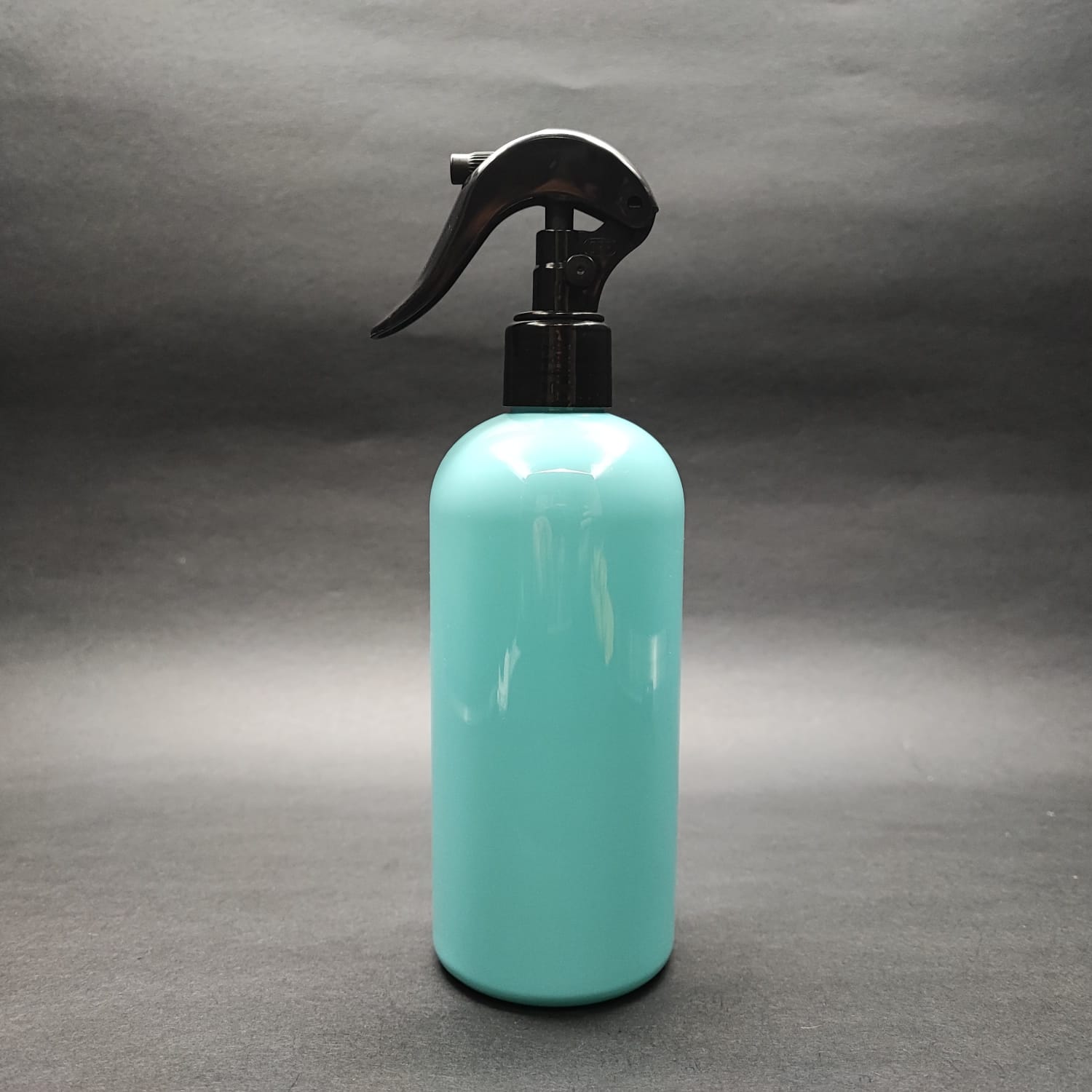 400 Cc Oval Boyunlu Silindir Pet Şişe (30 Gr) - Siyah Triger Spreyli - 400 Ml Plastik Şişe - Turkuaz