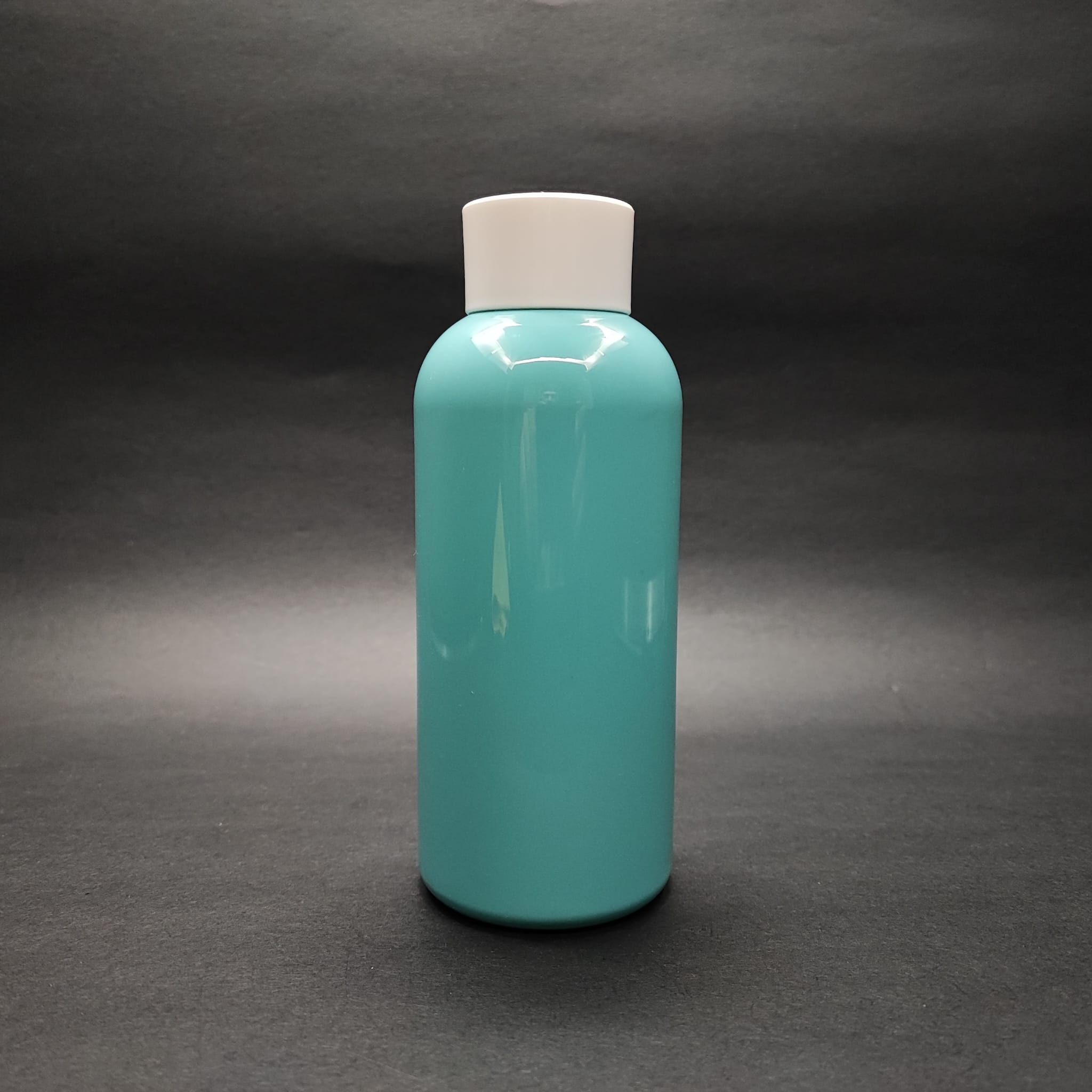 400 Cc Oval Boyunlu Uzun Silindir Pet Şişe (30 Gr) - Beyaz Kolonya Losyon Kapak + Tıpa - 400 Ml Plastik Şişe - Turkuaz