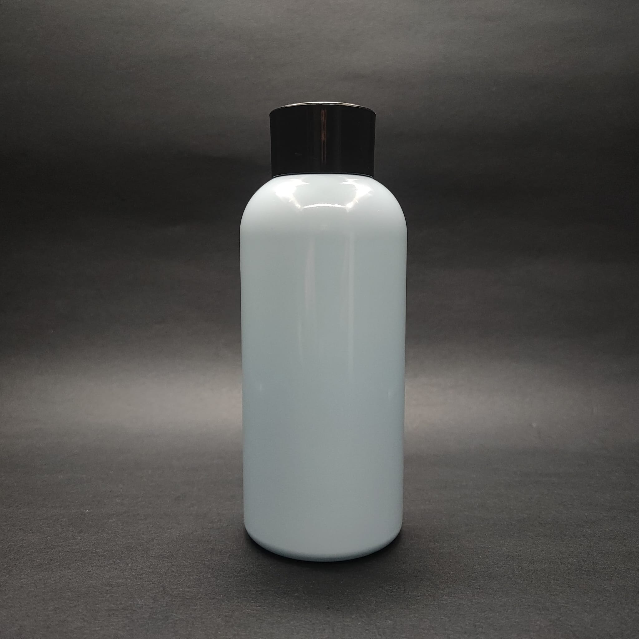 400 Cc Oval Boyunlu Uzun Silindir Pet Şişe (30 Gr) - Siyah Kolonya Losyon Kapak + Tıpa - 400 Ml Plastik Şişe - Bebek Mavisi