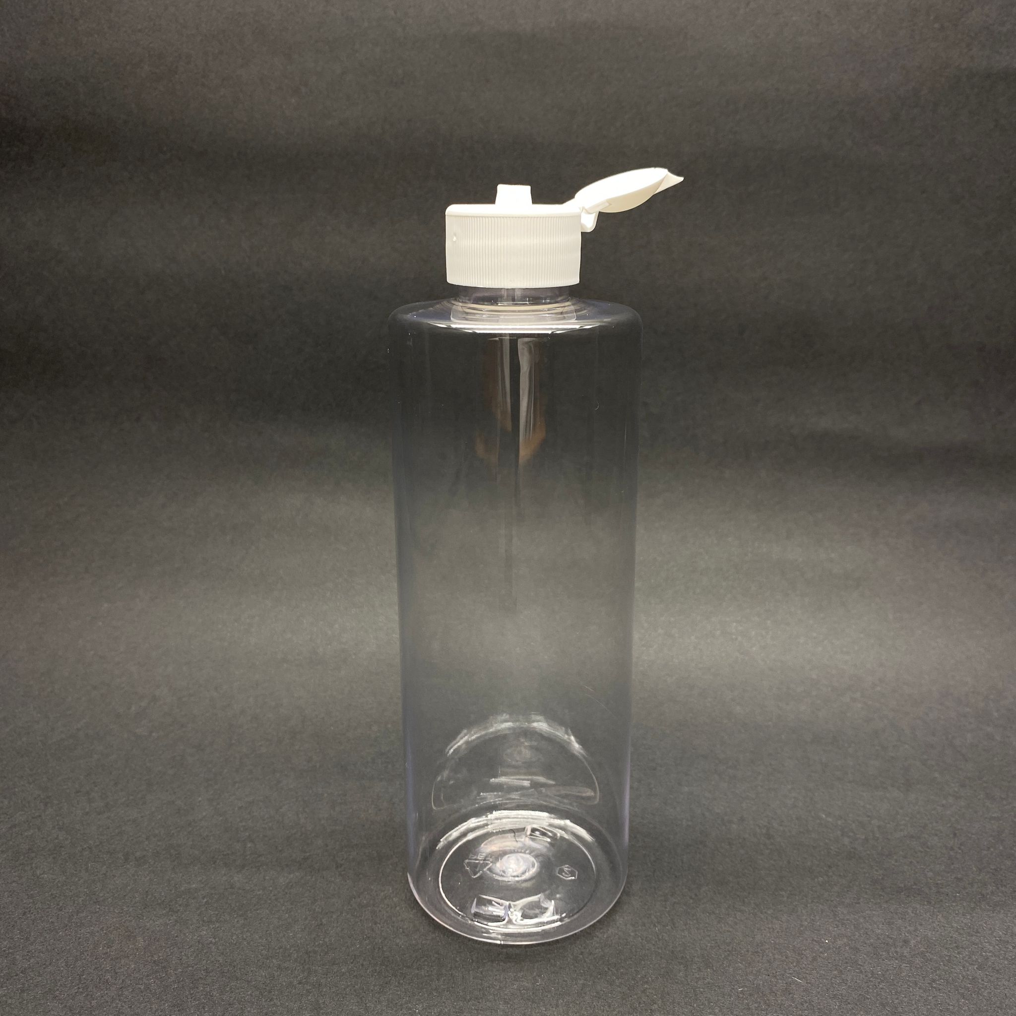 400 Cc Şeffaf Pet Şişe - Beyaz Fliptop Kapaklı - 400 Ml Kalın Plastik Şampuan Şişesi
