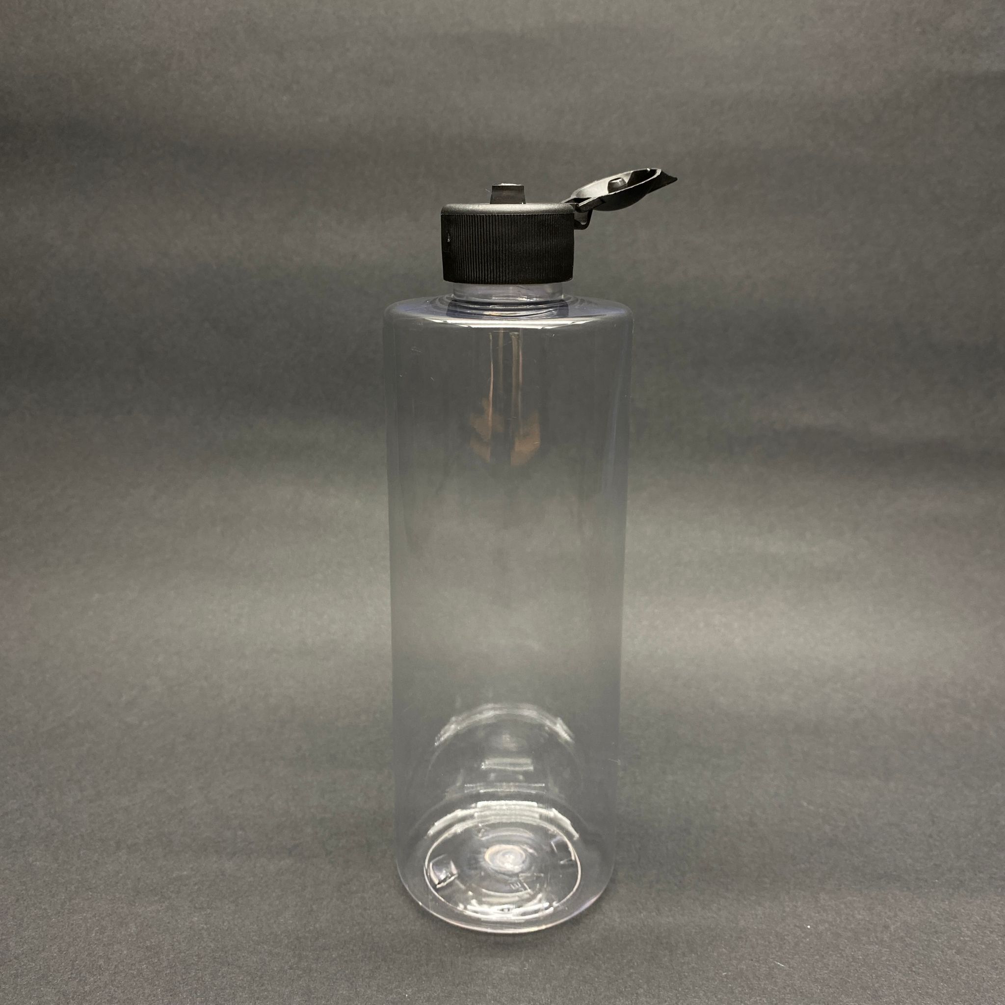 400 Cc Şeffaf Pet Şişe - Siyah Fliptop Kapaklı - 400 Ml Kalın Plastik Şampuan Şişesi