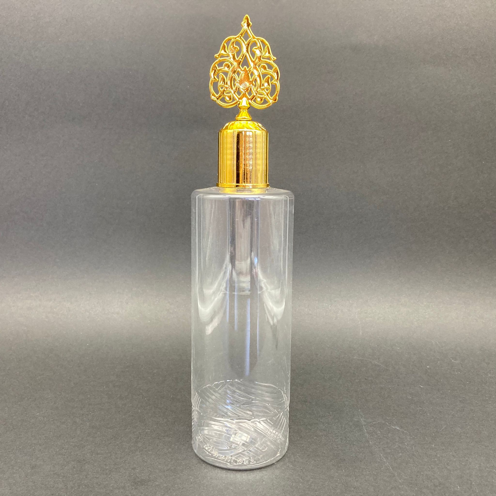 400 Cc Silindir Kısa Model Pet Şişe - Gold Osmanlı Kapaklı Tıpalı - 400 Ml Plastik Kolonya Şişesi