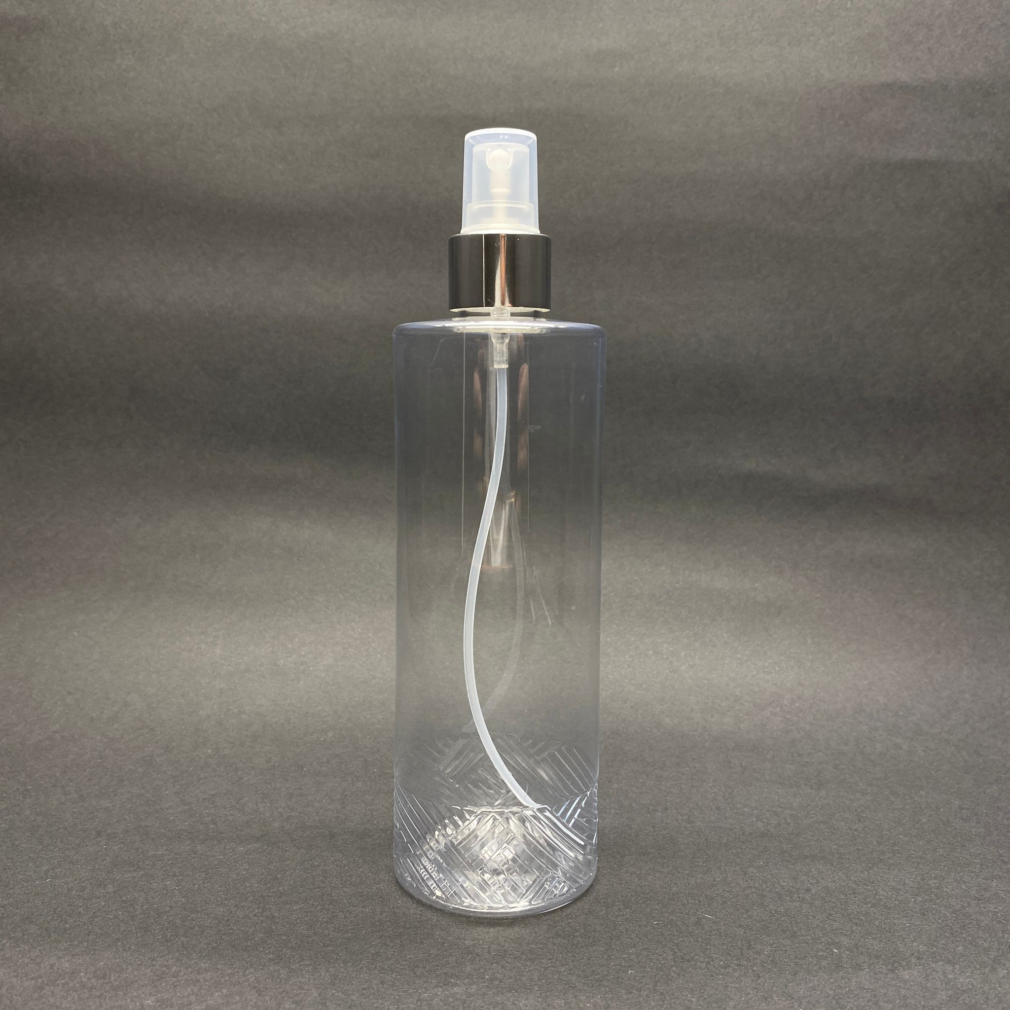 400 Cc Silindir Kısa Model Pet Şişe - Gümüş Spreyli - 400 Ml Plastik Spreyli Şişe