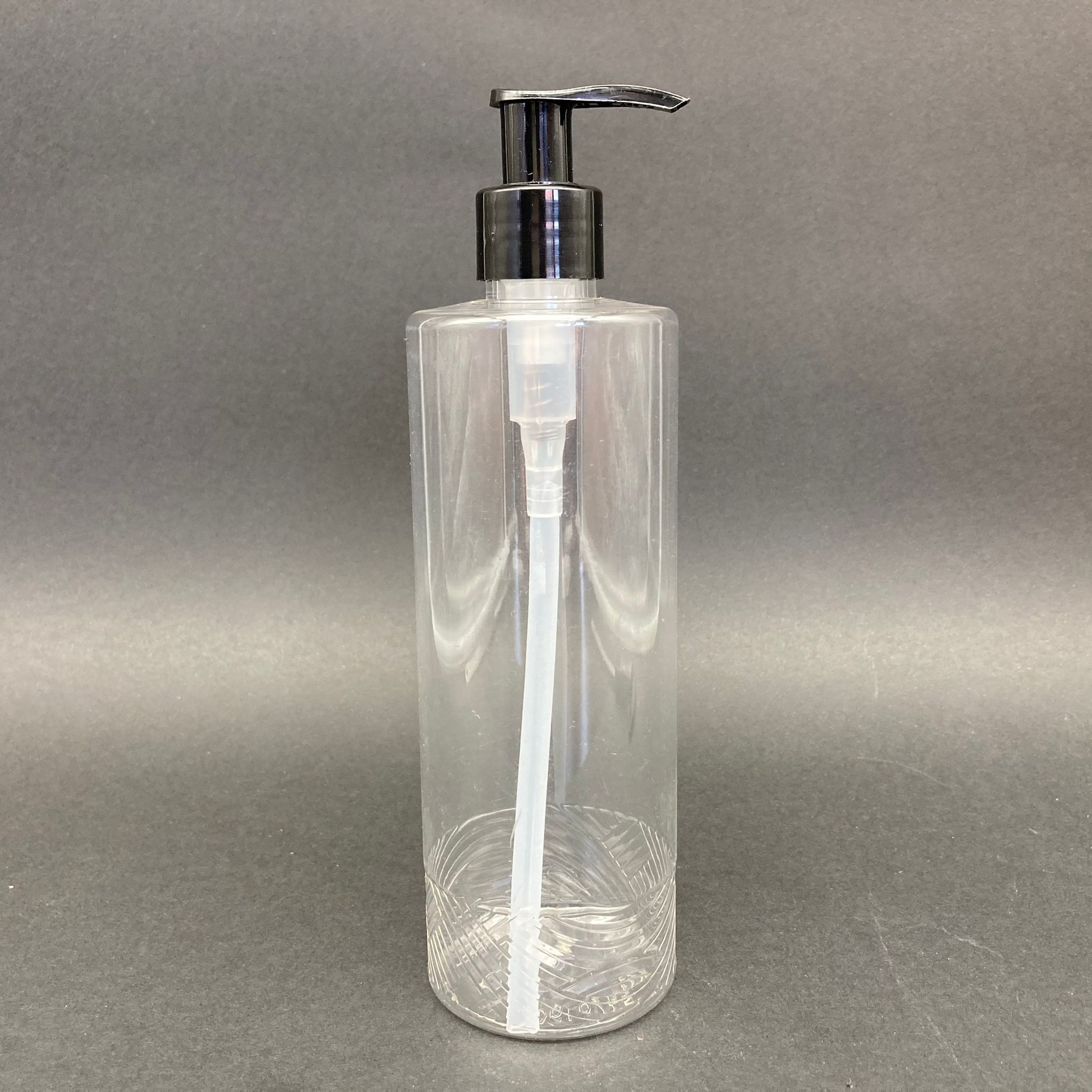 400 Cc Silindir Kısa Model Pet Şişe - Siyah Pompalı  - 400 Ml Plastik Pompalı Şişe