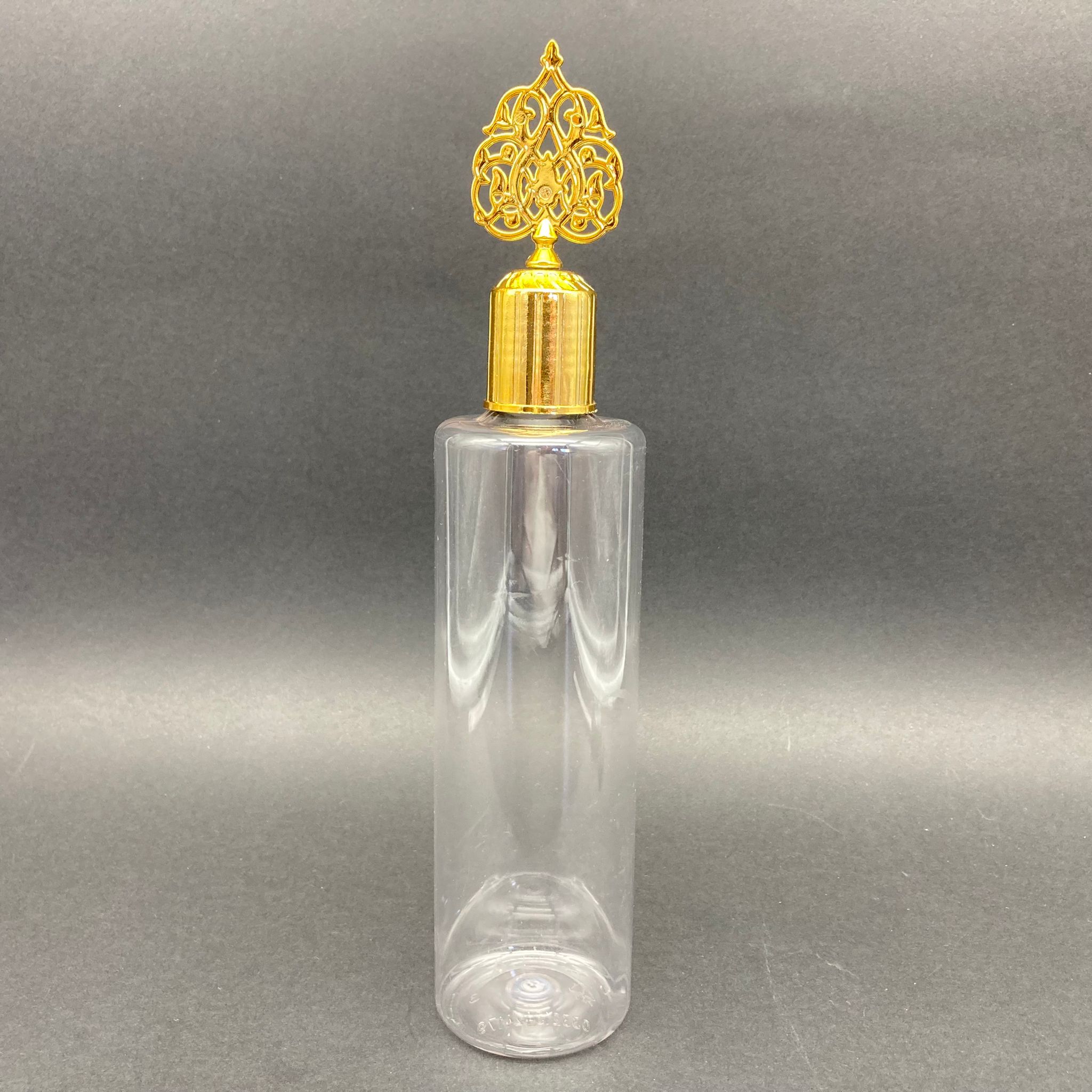 400 Cc Silindir Uzun Model Pet Şişe - Gold Osmanlı Kapaklı Tıpalı - 400 Ml Plastik Kolonya Şişesi