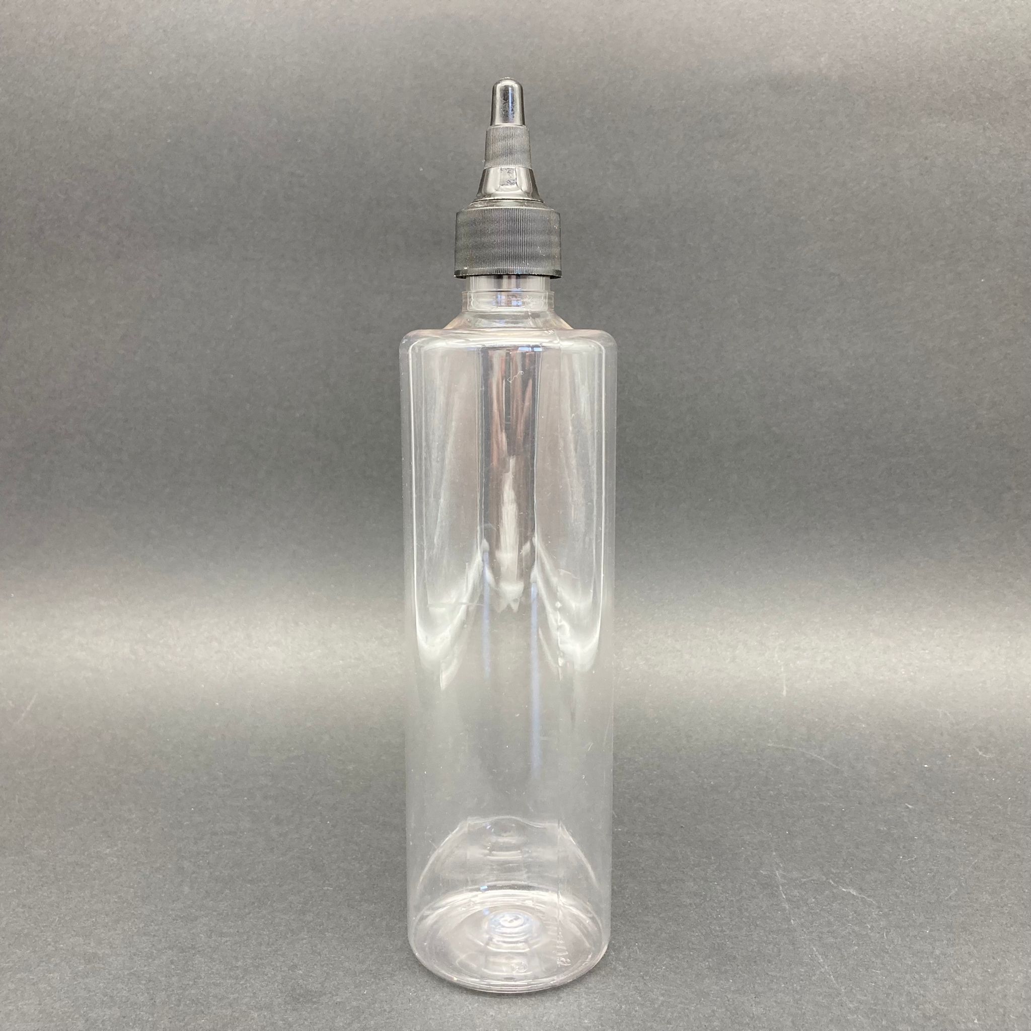 400 Cc Silindir Uzun Model Pet Şişe - Siyah Asansör Kapaklı - 400 Ml Akıtıcılı Plastik Şişe