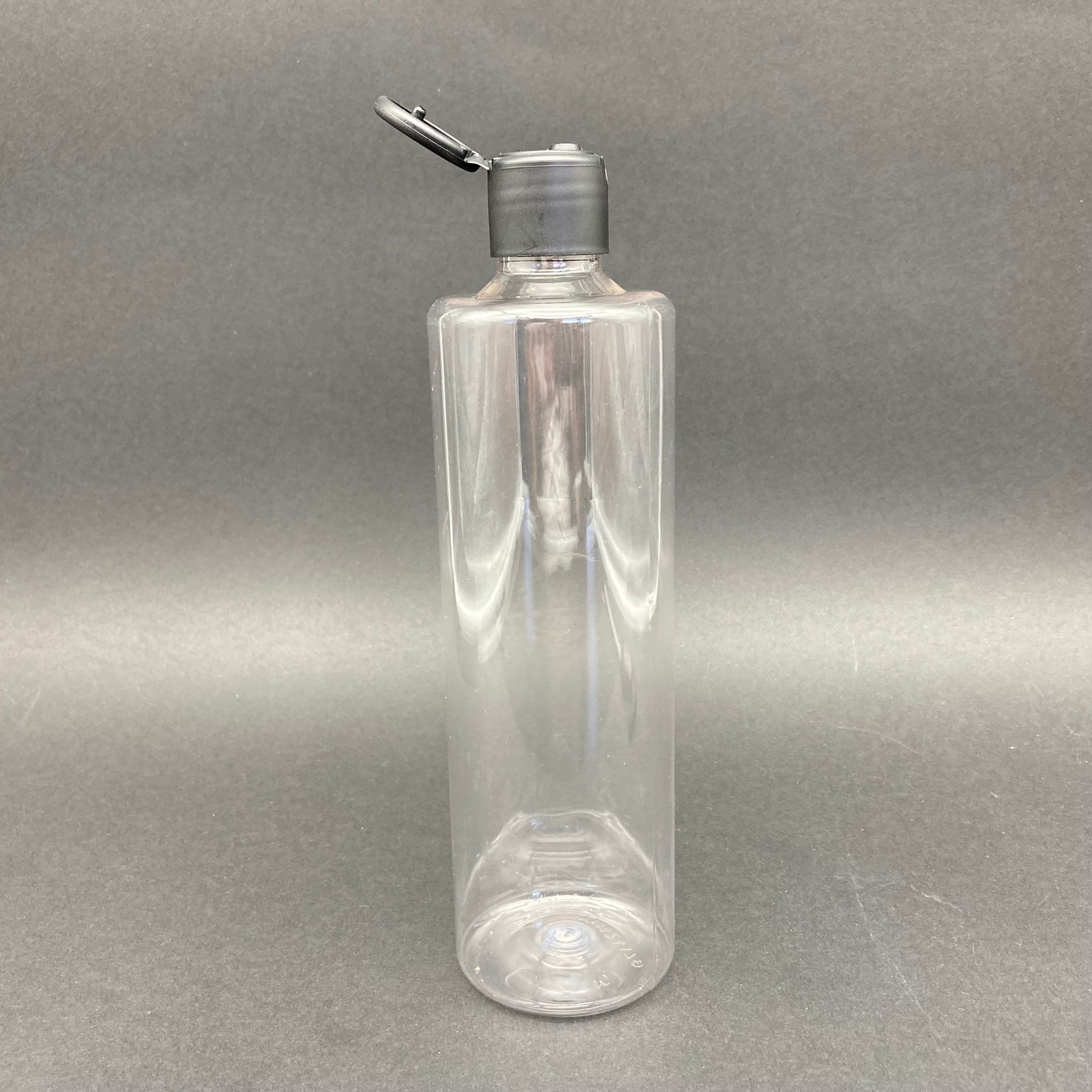 400 Cc Silindir Uzun Model Pet Şişe - Siyah Fliptop Akıtıcı Kapaklı - 400 Ml Akıtıcılı Plastik Şişe