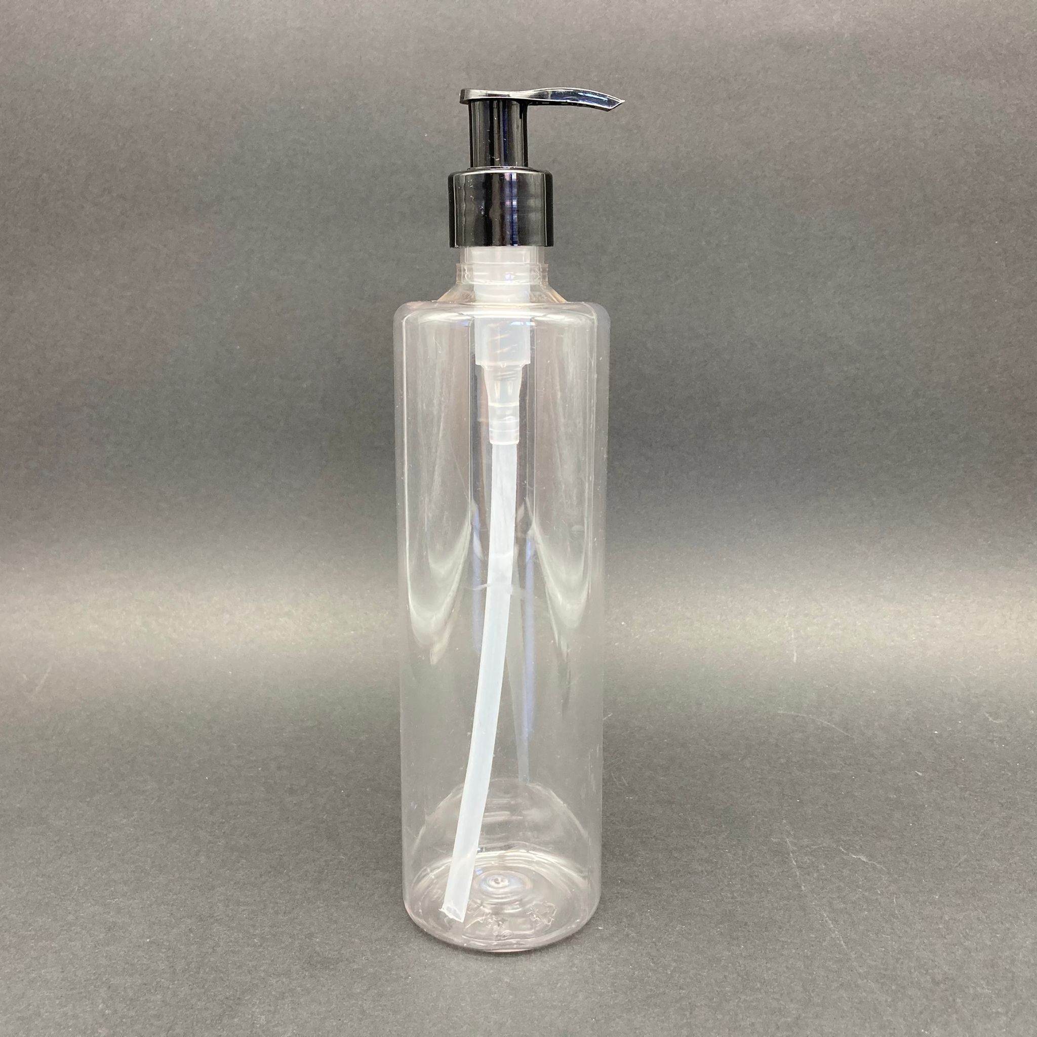 400 Cc Silindir Uzun Model Pet Şişe - Siyah Pompalı - 400 Ml Pompalı Şişe