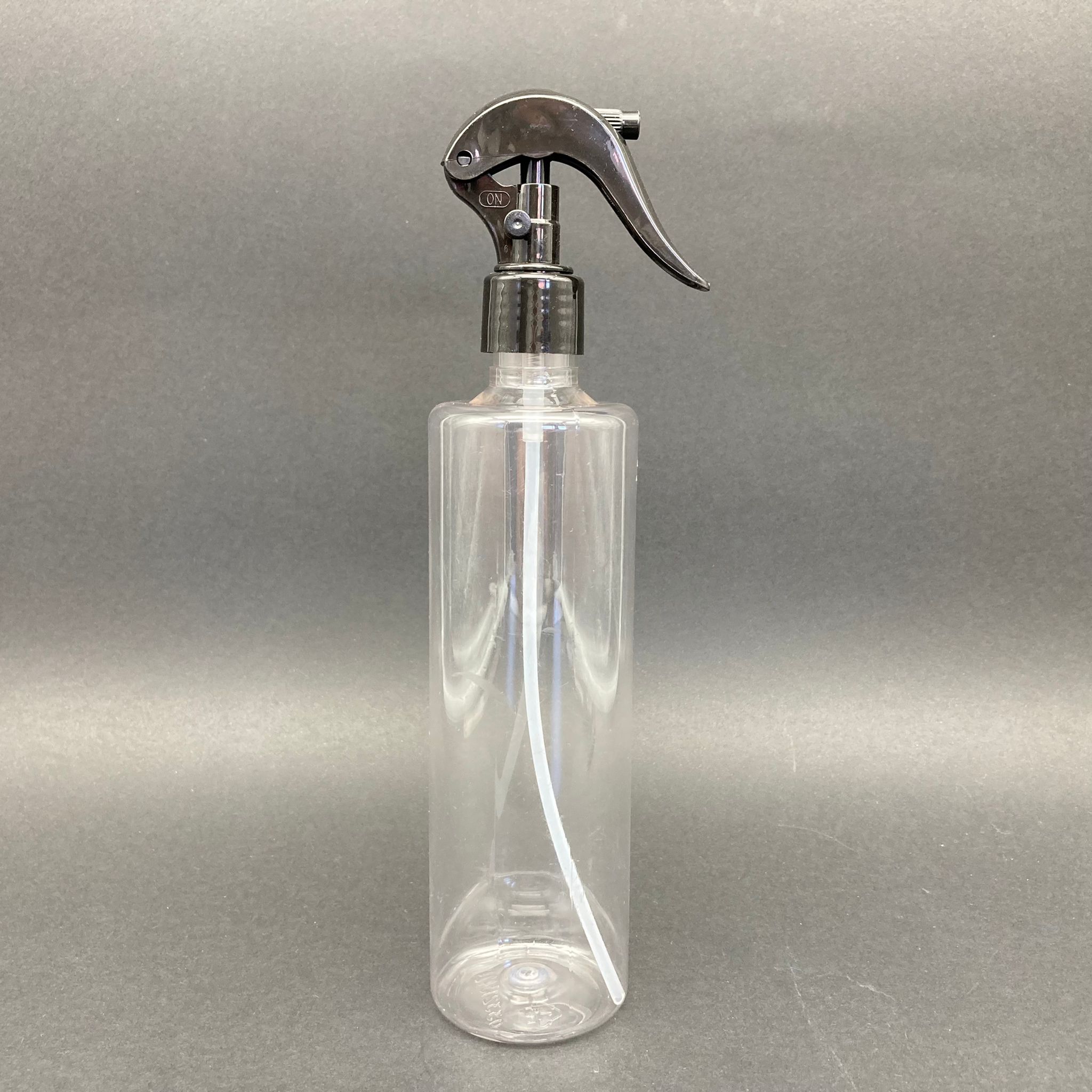 400 Cc Silindir Uzun Model Pet Şişe - Siyah Triger Spreyli - 400 Ml Spreyli Şişe