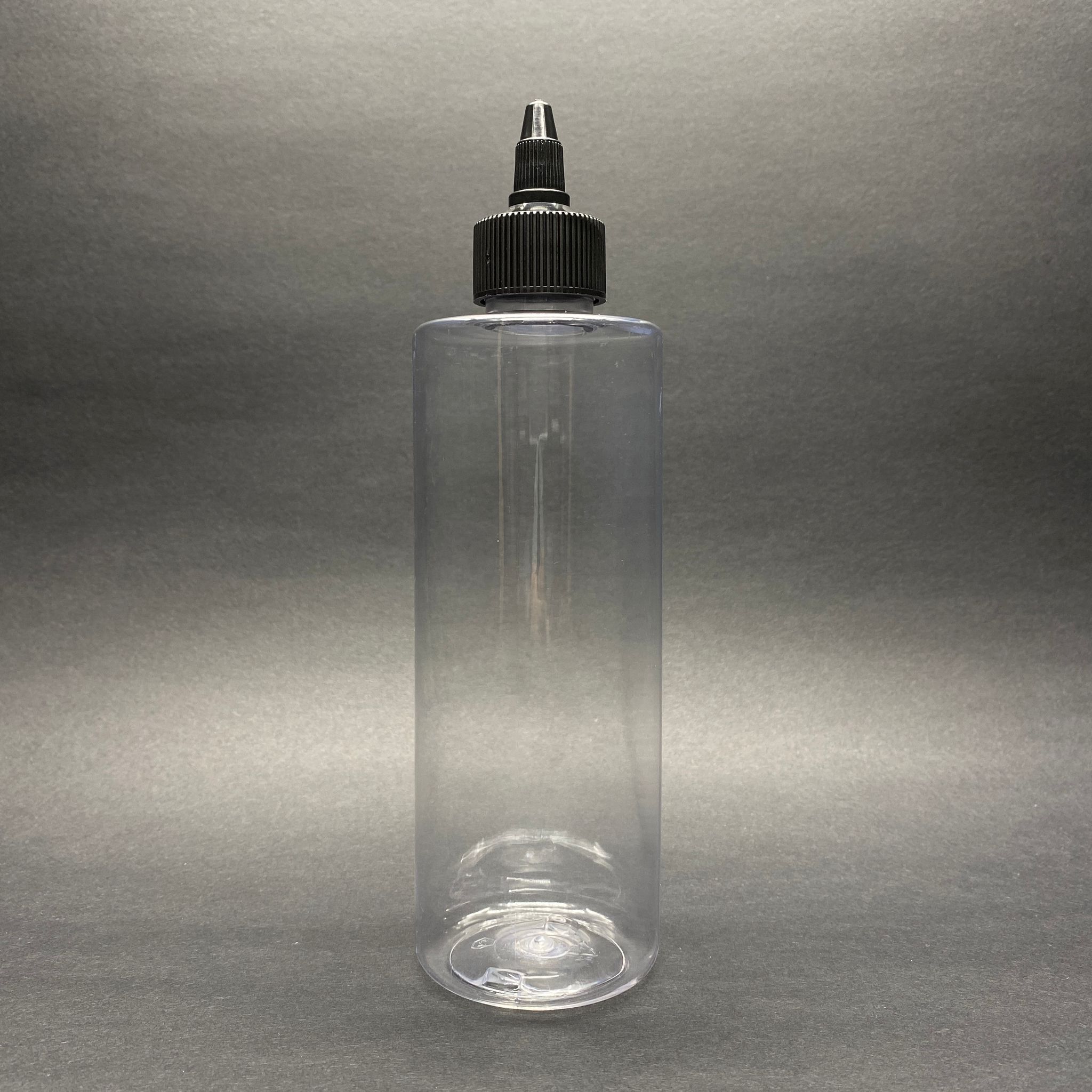 400 Cc Sivri Twist Asansör Kapaklı Şeffaf Pet Şişe - 400 Ml Akıtıcı Siyah Kapaklı Pet Şişe