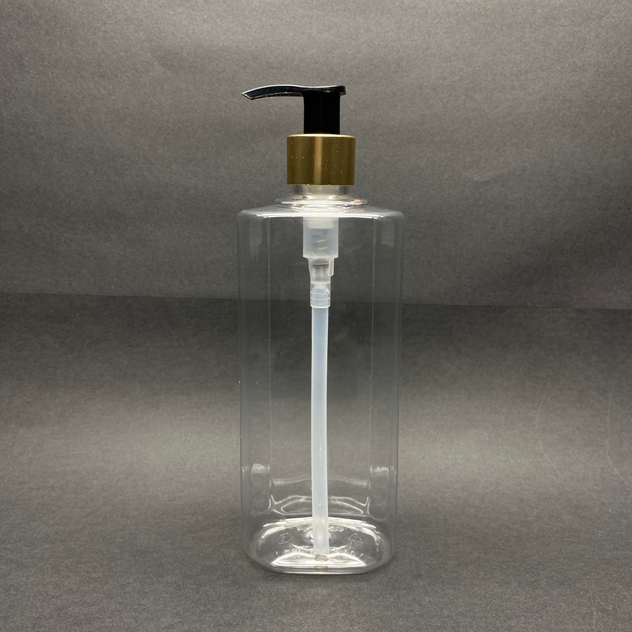 400 Cc Yassı Model Pet Şişe - Gold Pompalı  - 400 Ml Plastik Pompalı Şişe