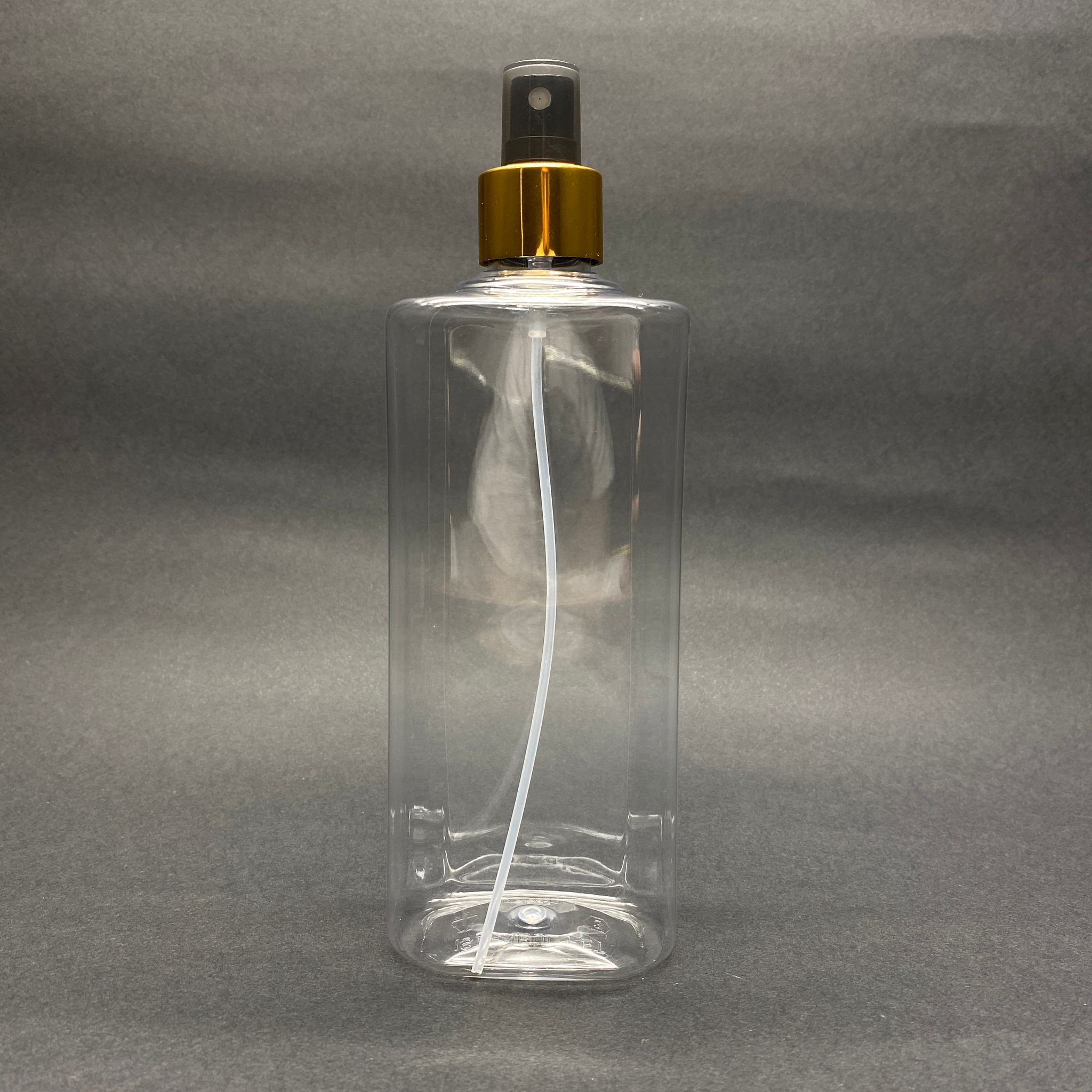 400 Cc Yassı Model Pet Şişe -Gold Spreyli - 400 Ml Plastik Spreyli Şişe