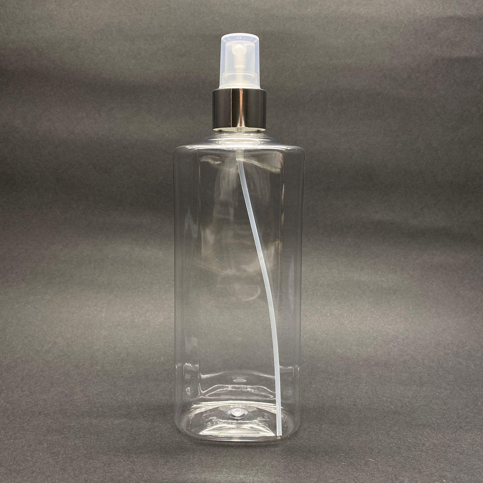400 Cc Yassı Model Pet Şişe -Gümüş Spreyli - 400 Ml Plastik Spreyli Şişe