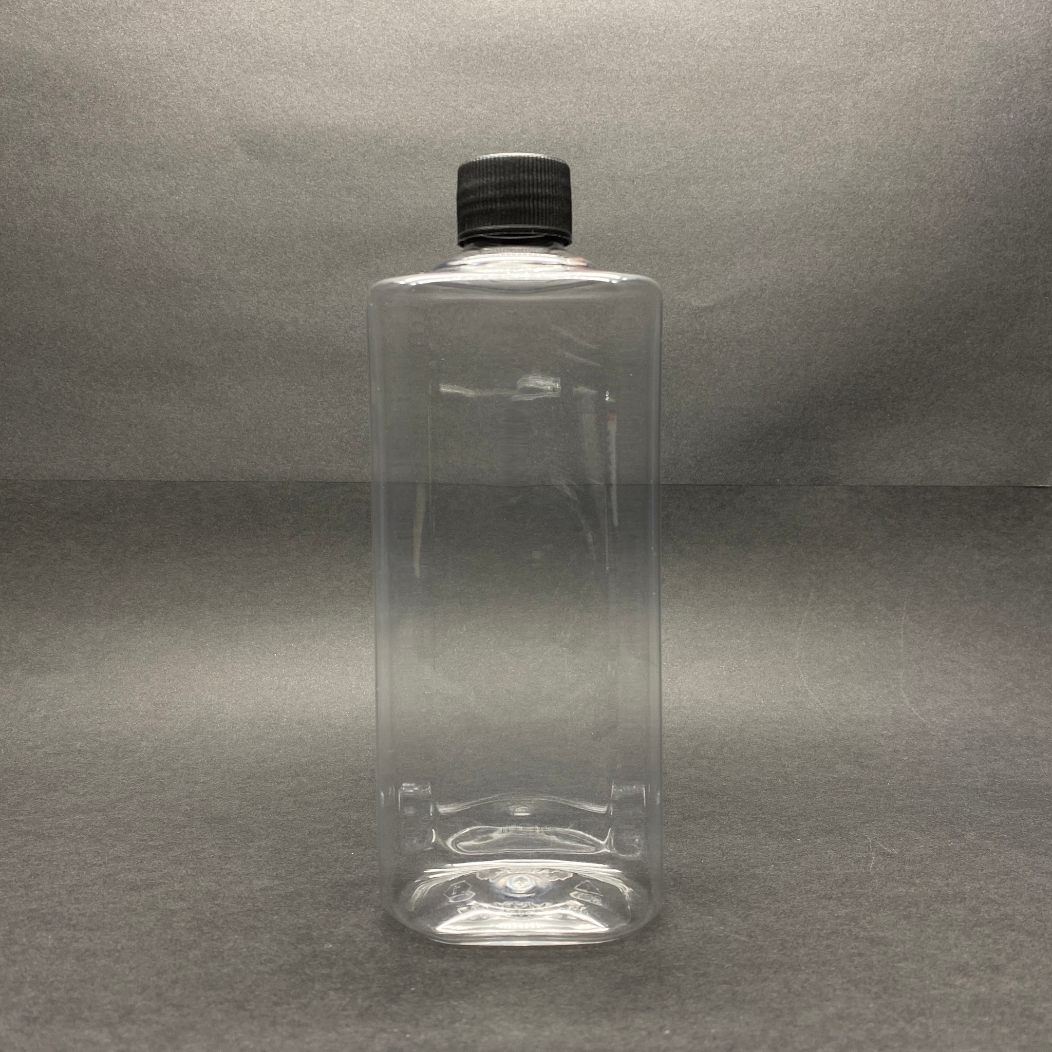 400 Cc Yassı Model Pet Şişe - Siyah Kapaklı - 400 Ml Kapaklı Plastik Şişe