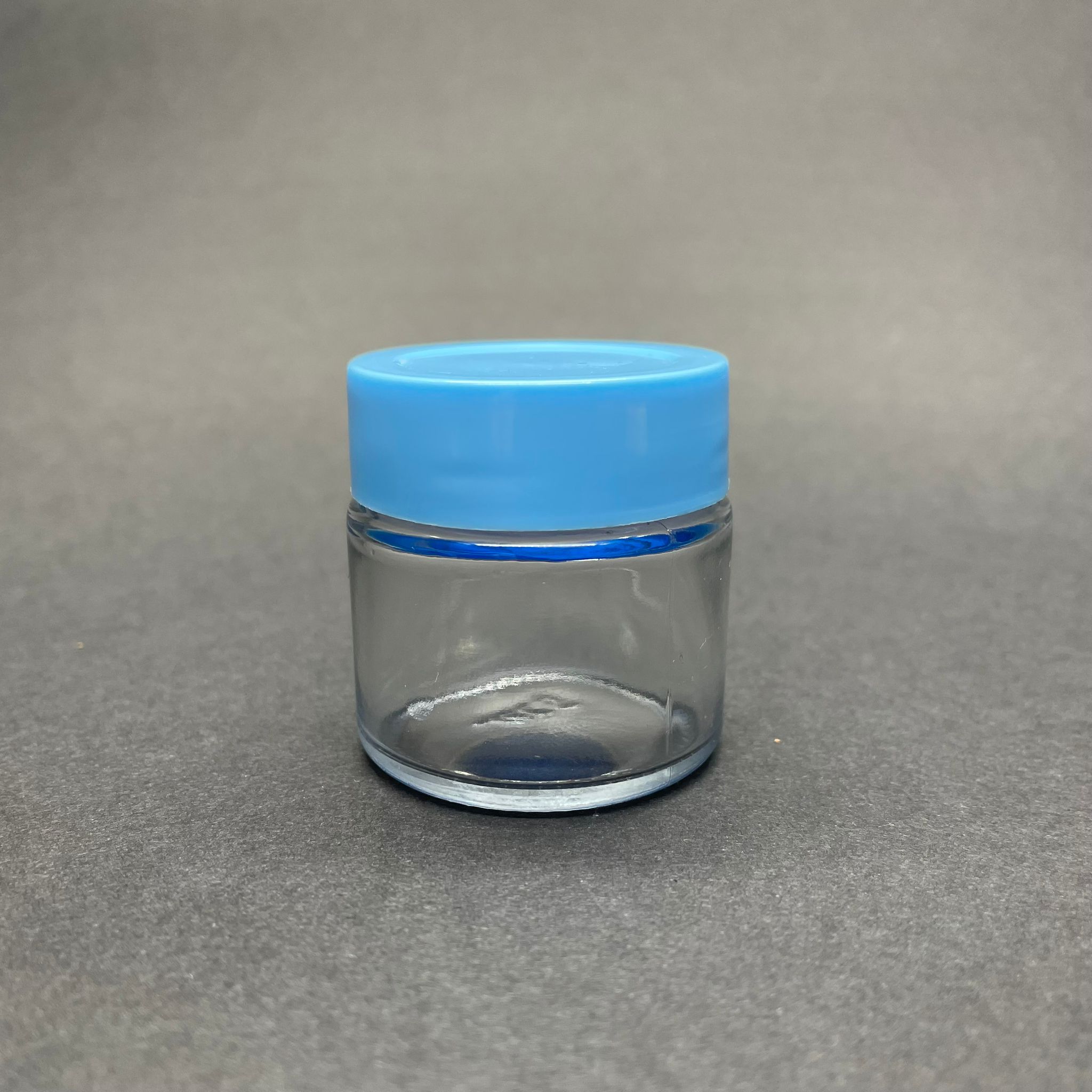 41 Cc Cam Kavanoz - Mavi Plastik Derin Kapaklı - 41 Ml Mini Mum Kavanozları (Küt Boyunlu)