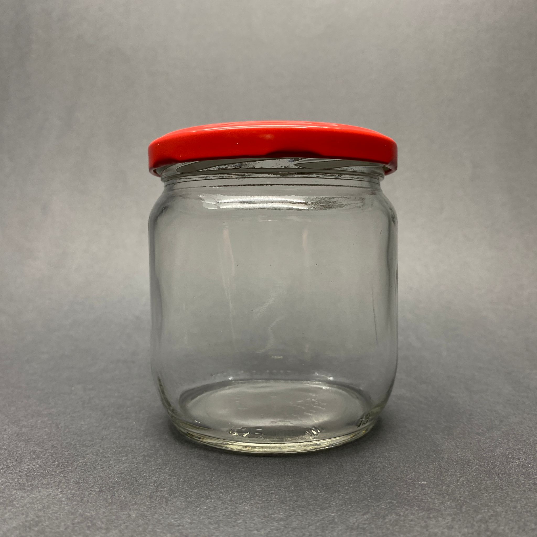 425 Cc Cam Kavanoz - Kırmızı Metal Kapaklı - 425 Ml Cam Kavanoz - Konserve Kavanozu