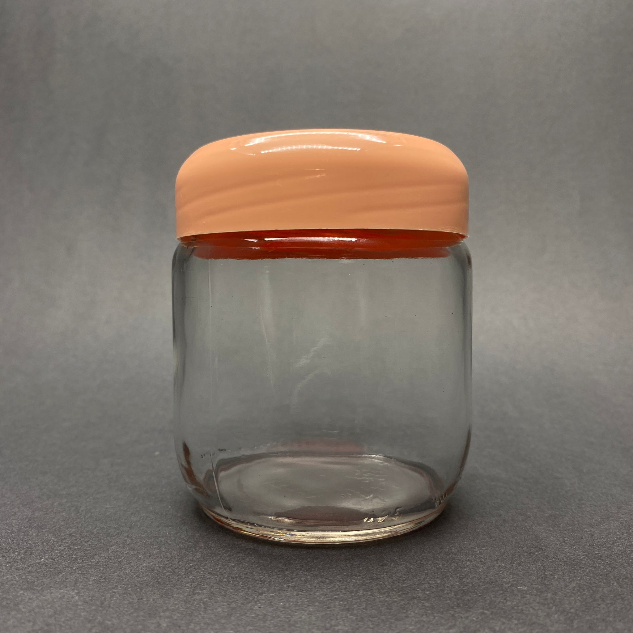 425 Cc Cam Kavanoz - Pembe Plastik Kapaklı - 425 Ml Cam Kavanoz