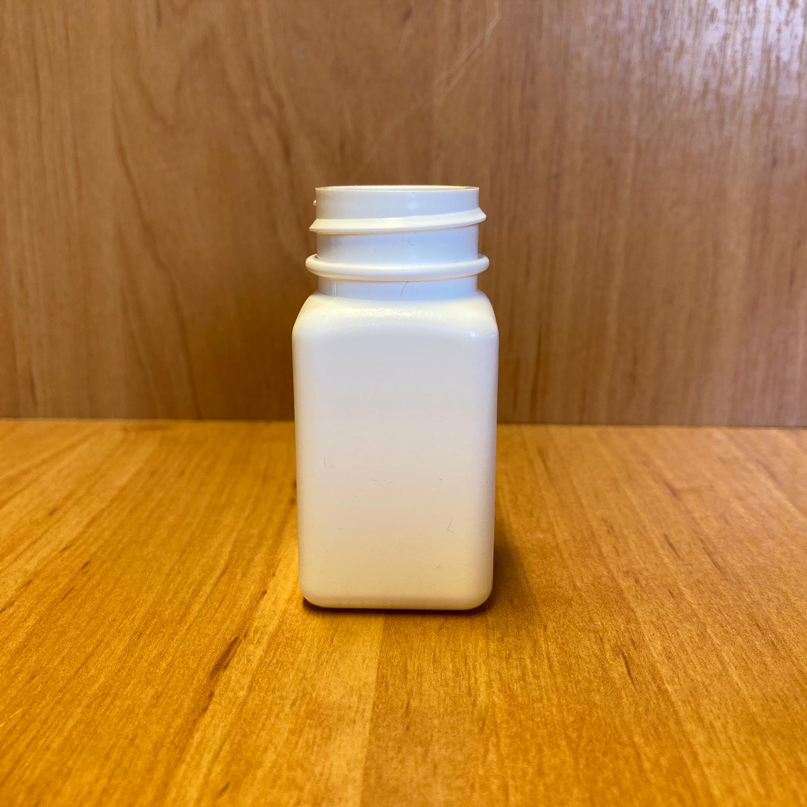 45 Cc Kare Beyaz Sert Polietilen Şişe Kapaksız (28 Ağız) - 45 Ml Polietilen Şişe