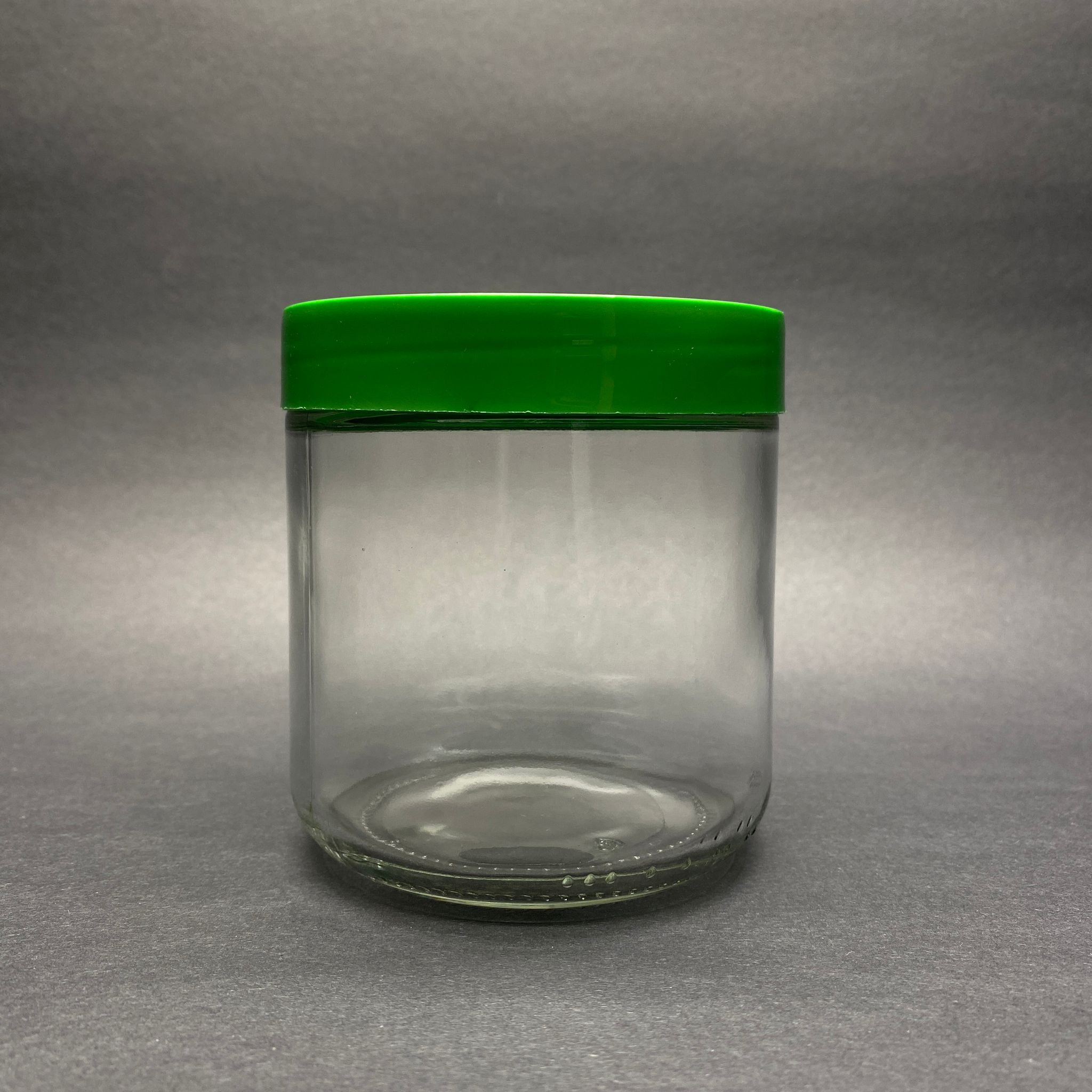 450 Cc Geniş Ağız Cam Kavanoz - Yeşil Plastik Kapaklı (Katı Ürün İçin) - 450 Ml Zeytin Kavanozu - Mum Kavanozu