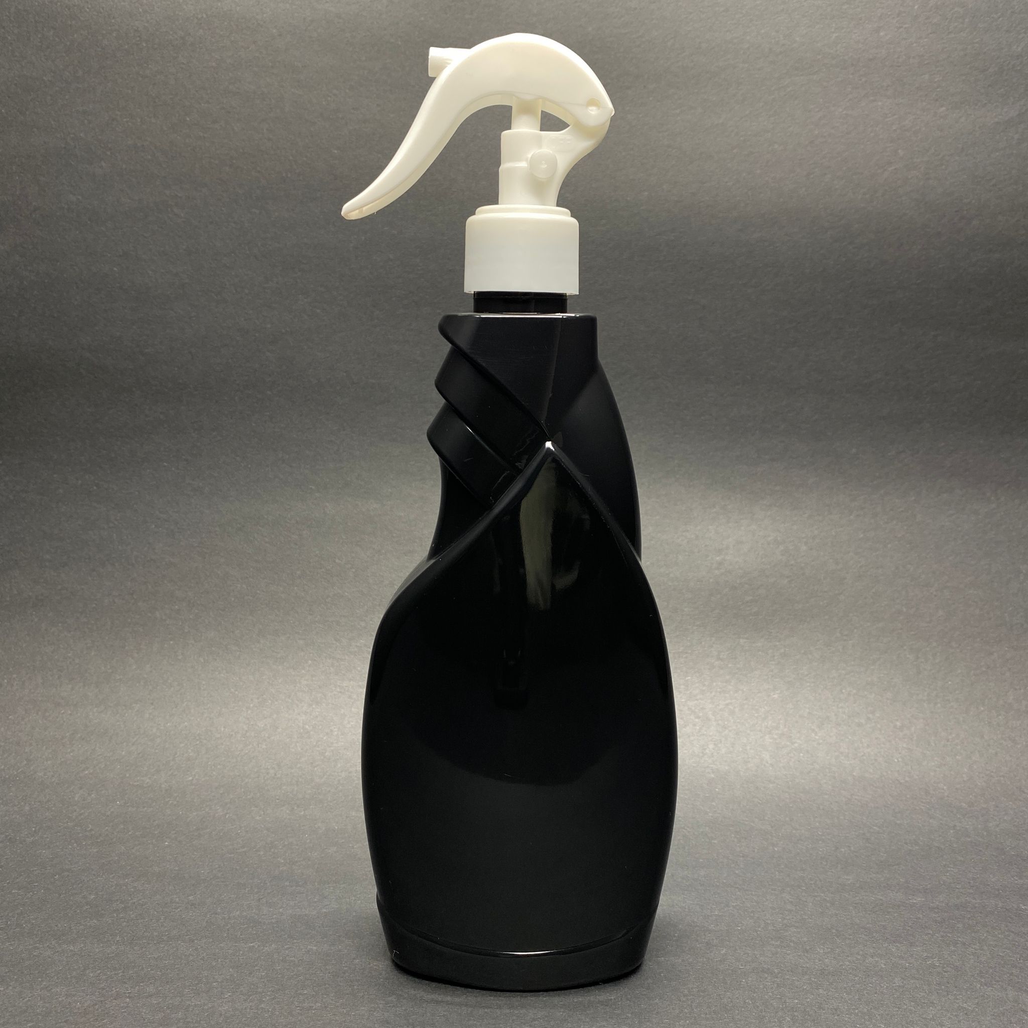 450 Cc Siyah  Yassı Pet Şişe - Beyaz Triger Spreyli (Duman Püskürtür)  - 450 Ml Boş Cam Sil Şişesi - Yassı Camsil Şişesi
