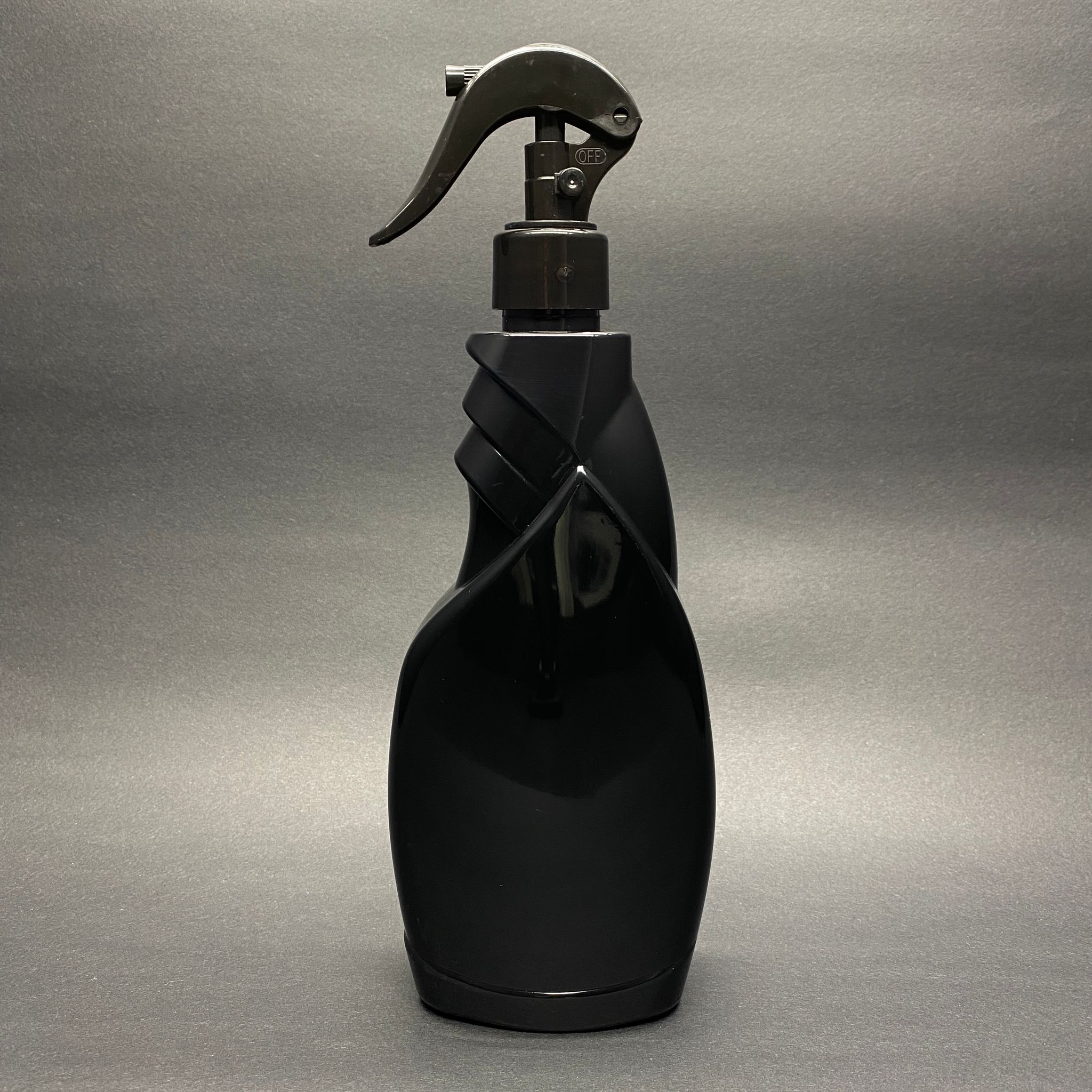 450  Cc Siyah  Yassı Pet Şişe - Siyah Triger Spreyli (Duman Püskürtür)  - 450 Ml Boş Cam Sil Şişesi - Yassı Camsil Şişesi