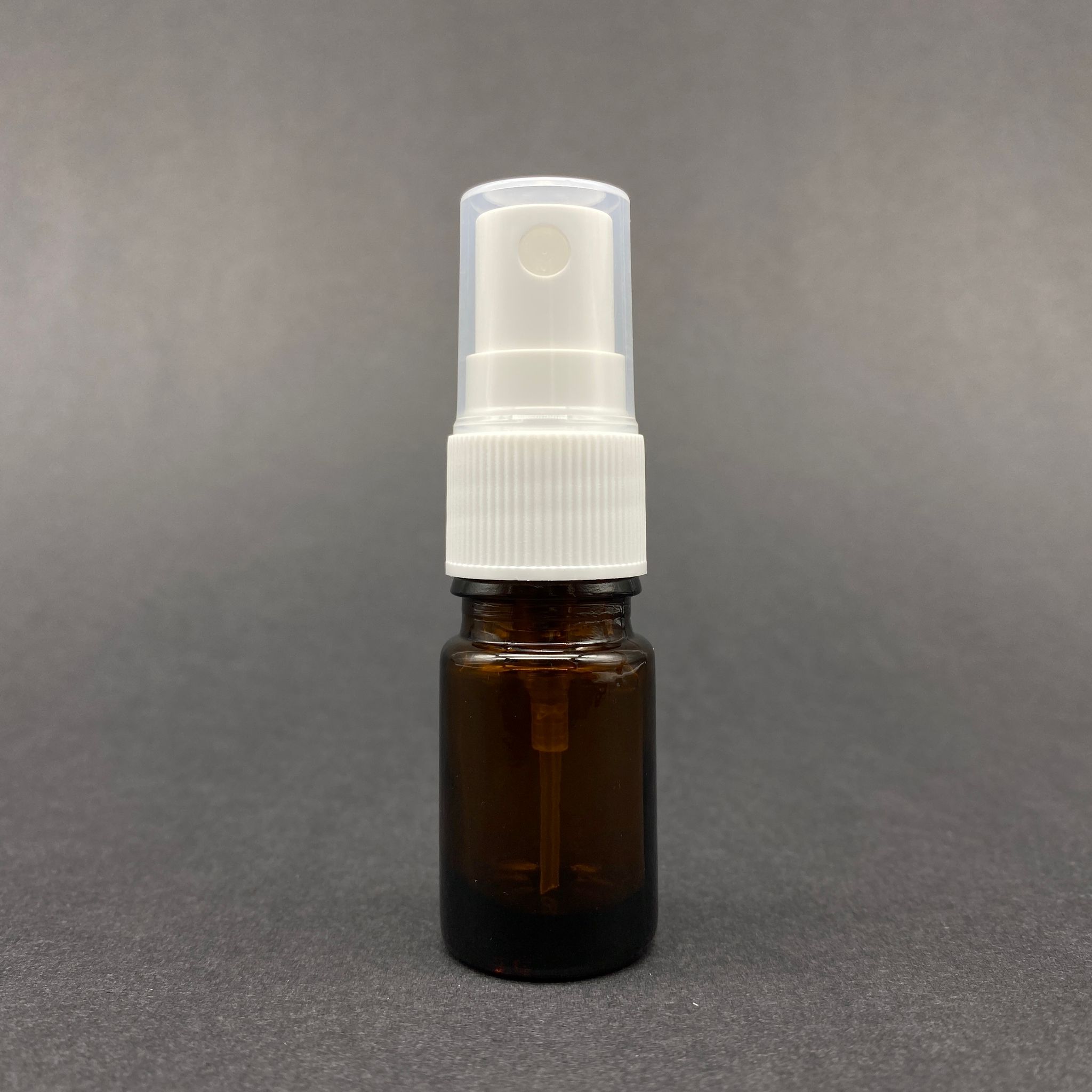 5 Cc Amber Cam Şişe Beyaz Spreyli Takım - 5 Ml Spreyli Kahverengi Cam Şişe