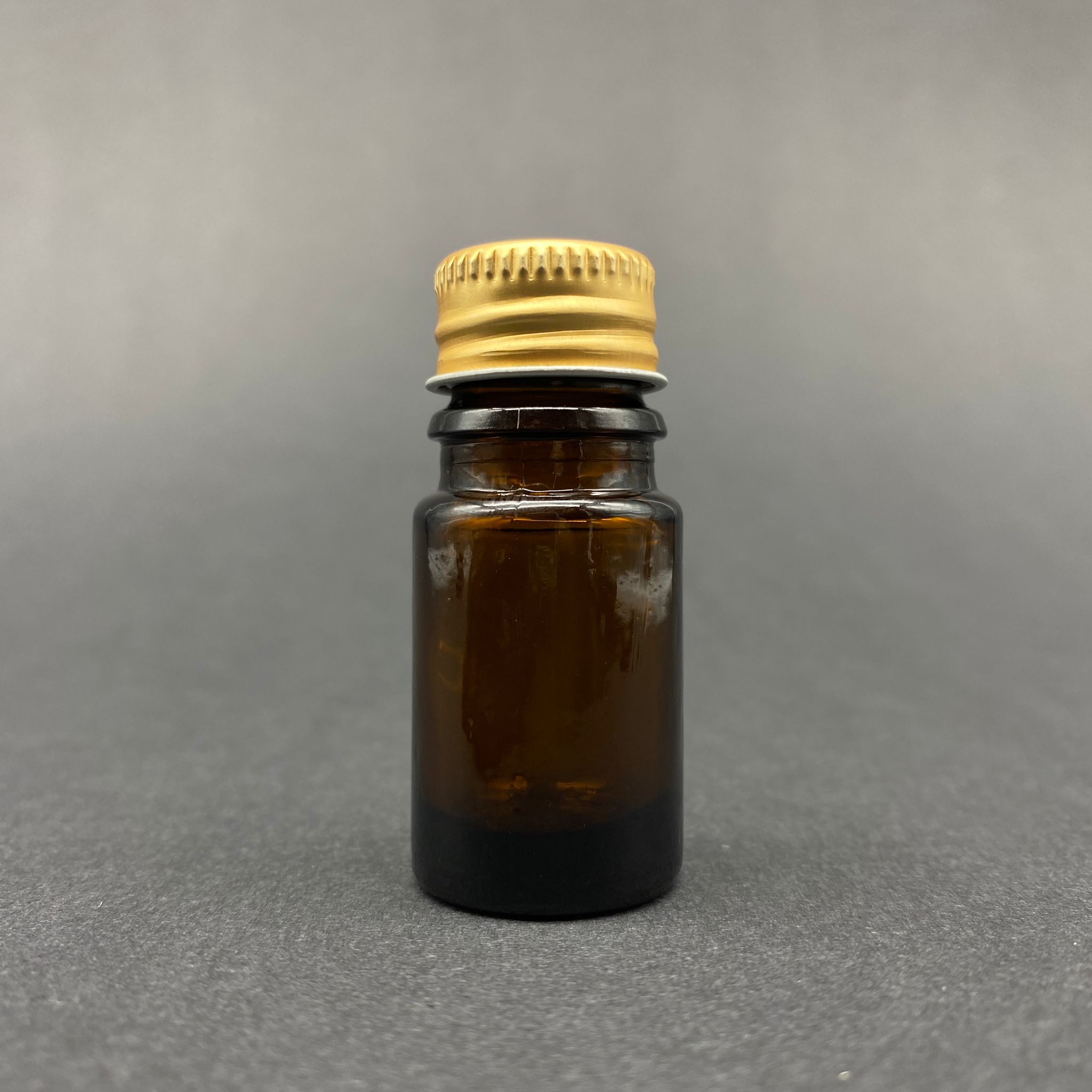 5 Cc Kahverengi Cam Şişe - Gold Vidalı Metal Kapaklı - 5 Ml Amber Standart Cam Şişe