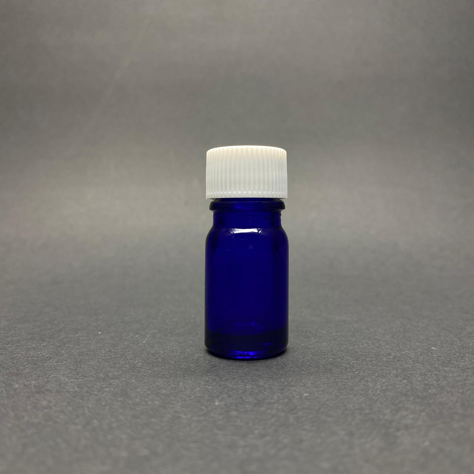 5 Cc Mavi Cam Şişe - Beyaz Contalı Kapaklı - 5 Ml Mavi Cam Şişe