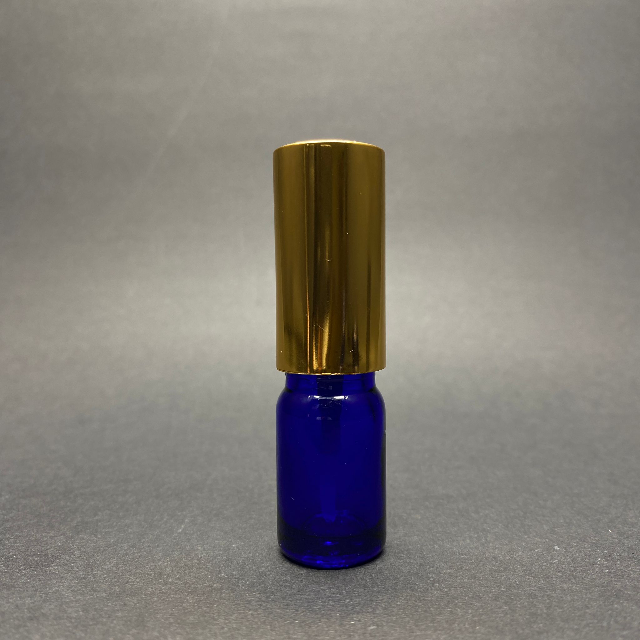 5 Cc Mavi Cam Şişe Gold Spreyli Takım - 5 Ml Spreyli Mavi Cam Şişe