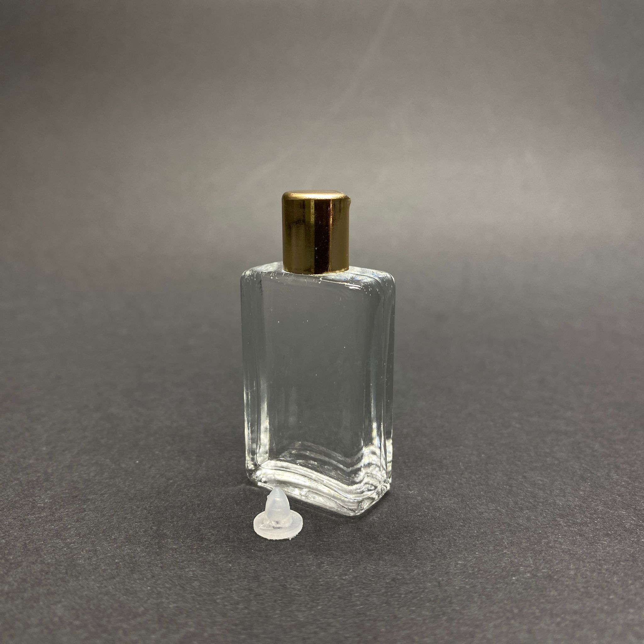 5 Cc Mini Cam Şişe - Gold Kapaklı + Kör Tıpalı - 5 Ml Dikdörtgen Cam Şişe