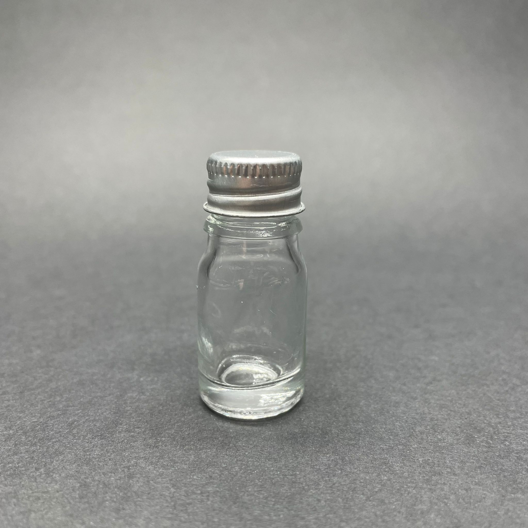 5 Cc Şeffaf Cam Şişe - Metal Gümüş Contalı Kapaklı - 5 Ml Cam Şişe - Saydam