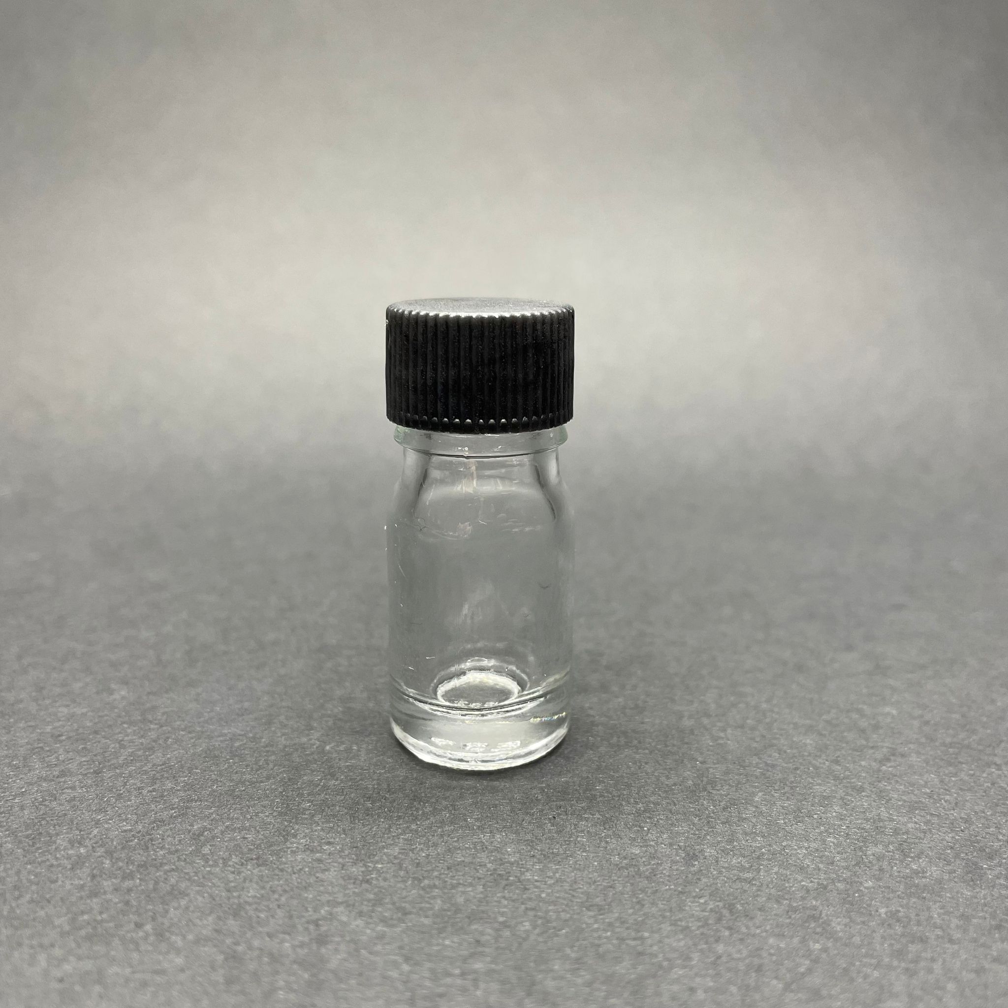 5 Cc Şeffaf Cam Şişe - Siyah Contalı Kapaklı - 5 Ml Cam Şişe - Saydam