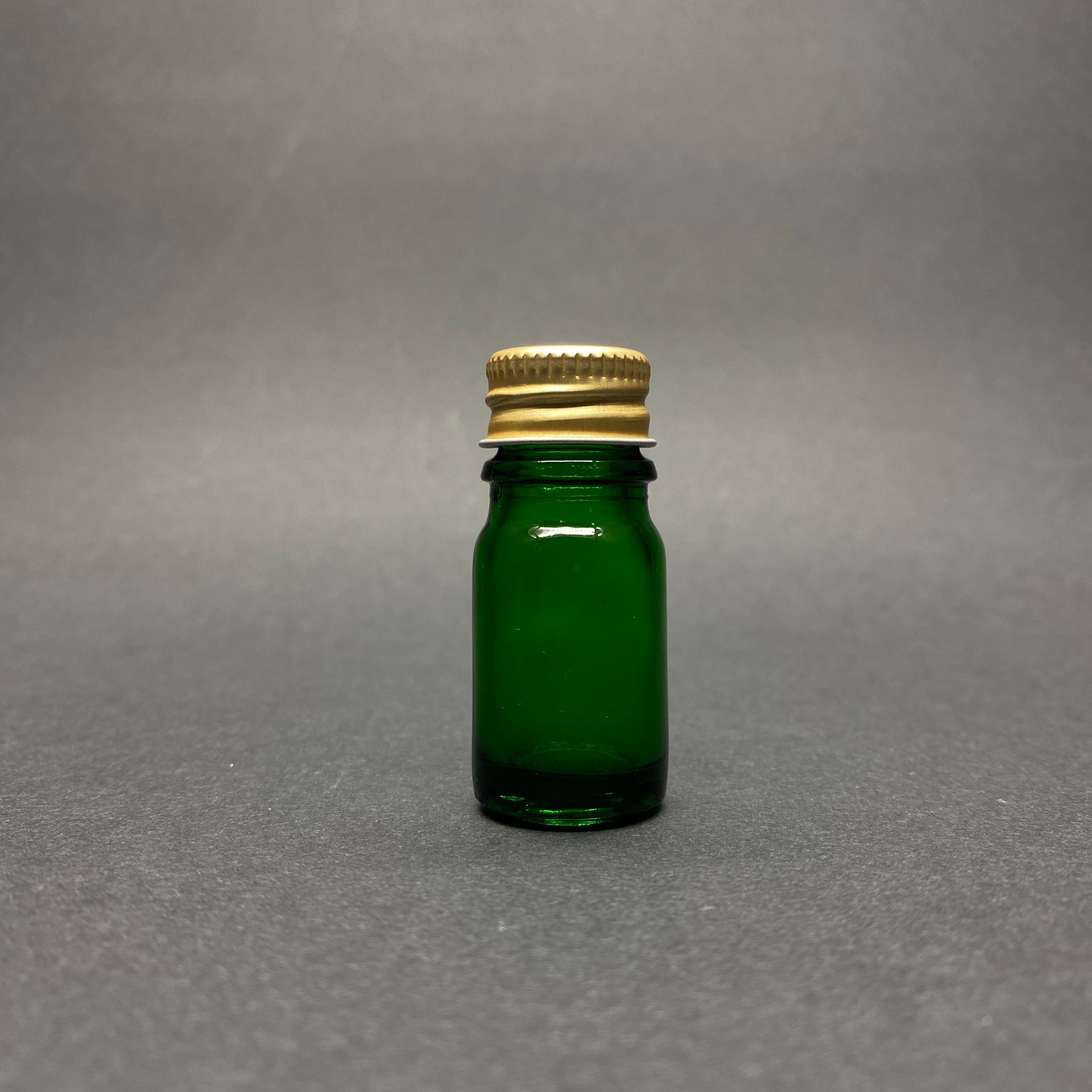 5 Cc Yeşil Cam Şişe - Gold Contalı Metal Kapaklı - 5 Ml Yeşil Cam Şişe