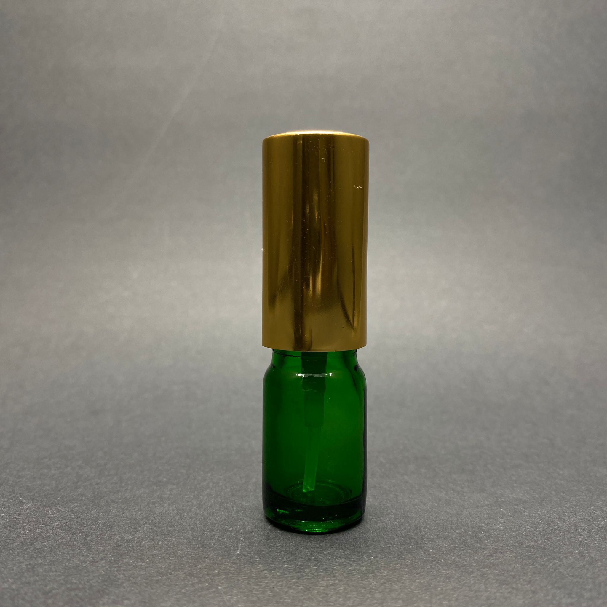 5 Cc Yeşil Cam Şişe Gold Spreyli Takım - 5 Ml Spreyli Yeşil Cam Şişe