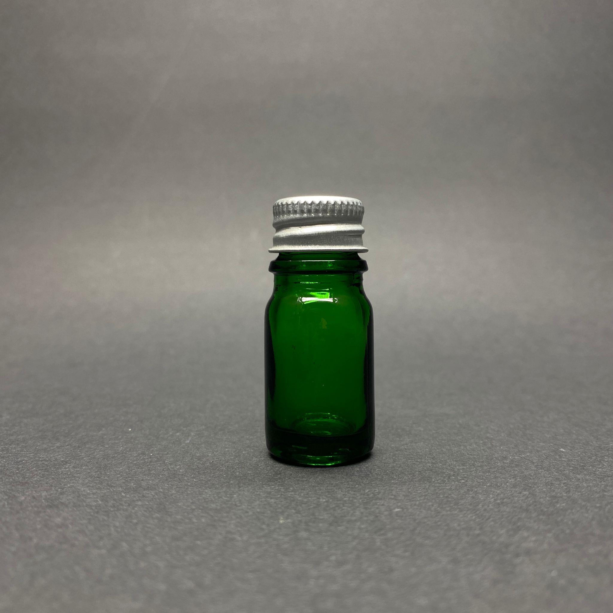 5 Cc Yeşil Cam Şişe - Gümüş Contalı Metal Kapaklı - 5 Ml Yeşil Cam Şişe